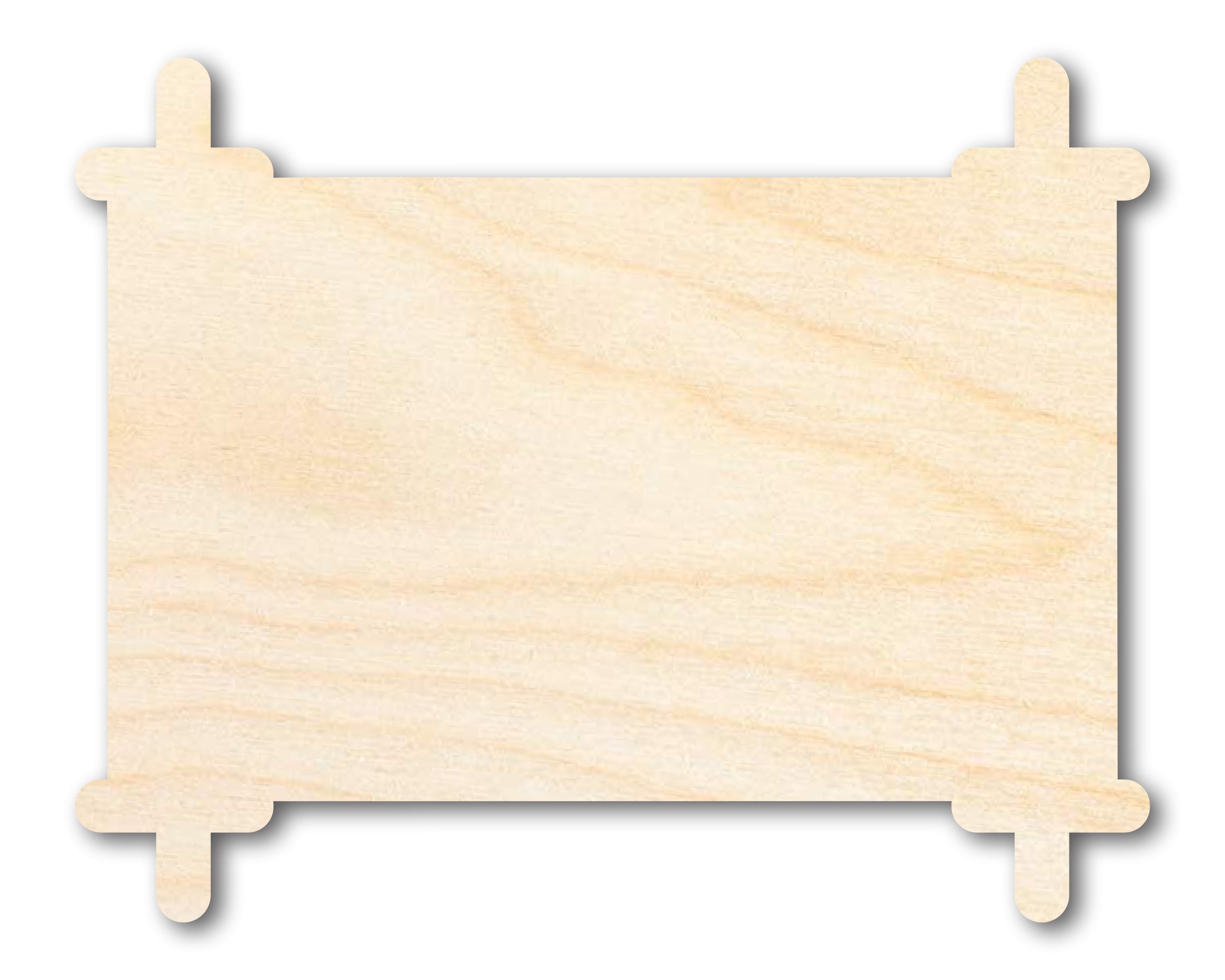DIY Unfinished Baltic Birch Torah Scroll Shape Cutouts up to 46 Inches