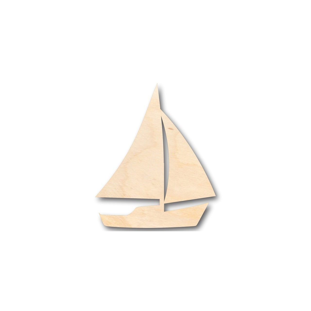 DIY Unfinished Baltic Birch Wood Sailboat Shape for Ocean Fishing Crafts up to 46