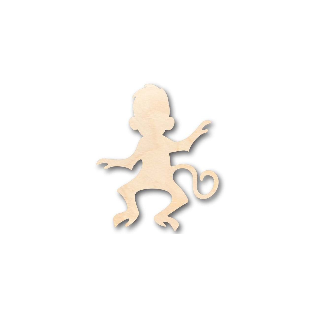 Unfinished Baltic Birch Wood Monkey Shape - Ideal for DIY Animal and Wildlife Crafts, Sizes up to 46 Inches