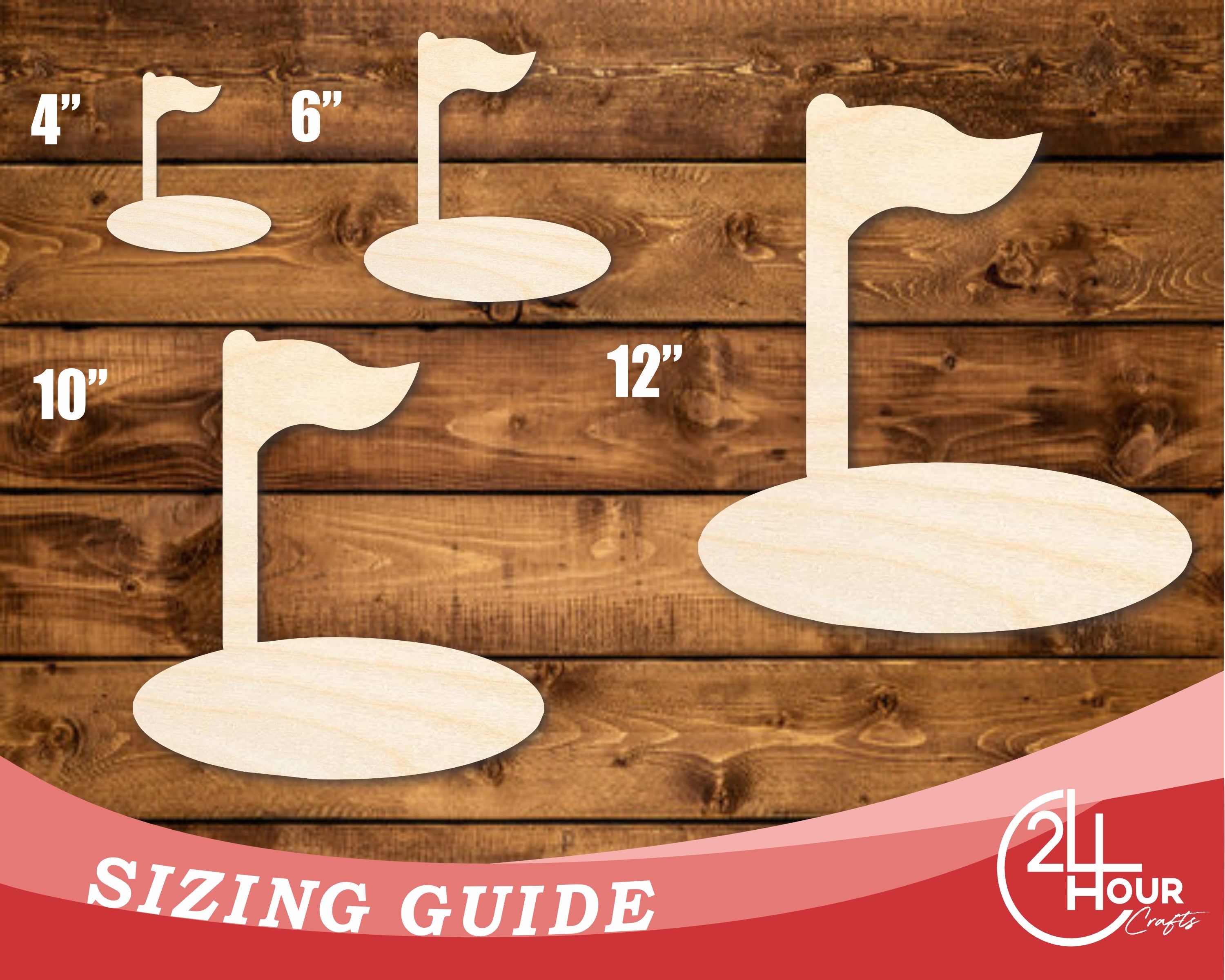 DIY Unfinished Baltic Birch Golf Hole Shape Cutouts up to 46 Inches