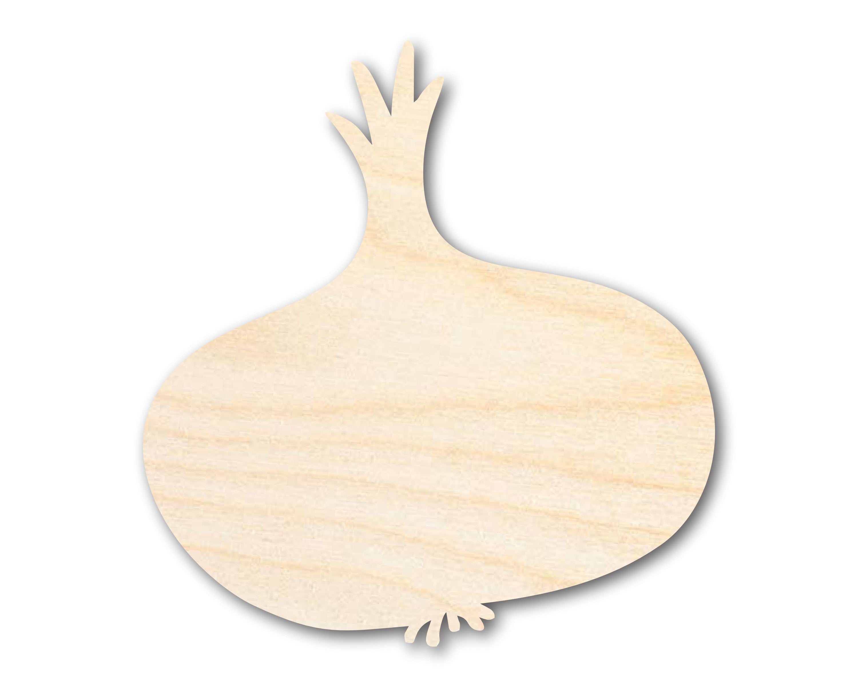 Unfinished Baltic Birch Wood Garlic-Shaped DIY Craft Cutout with up to 46 DIY Options