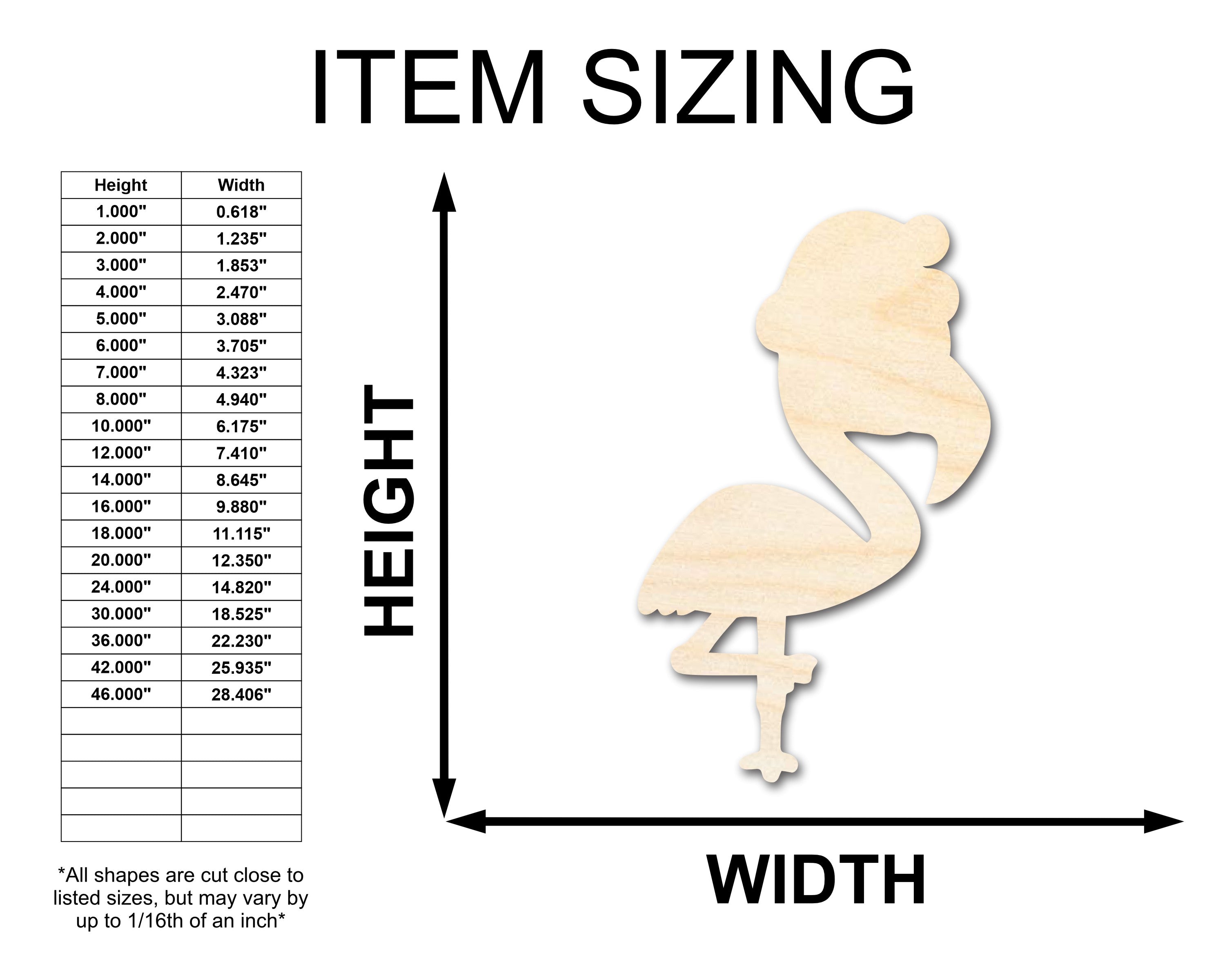 DIY Unfinished Baltic Birch Christmas Flamingo Silhouette Cutouts up to 46 Inches