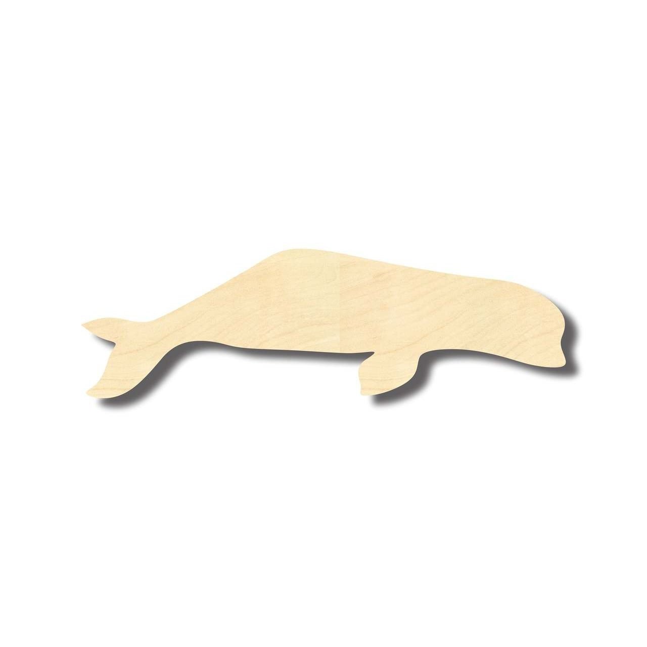 DIY Unfinished Baltic Birch Wood Beluga Whale Shape - Up to 46 Inches