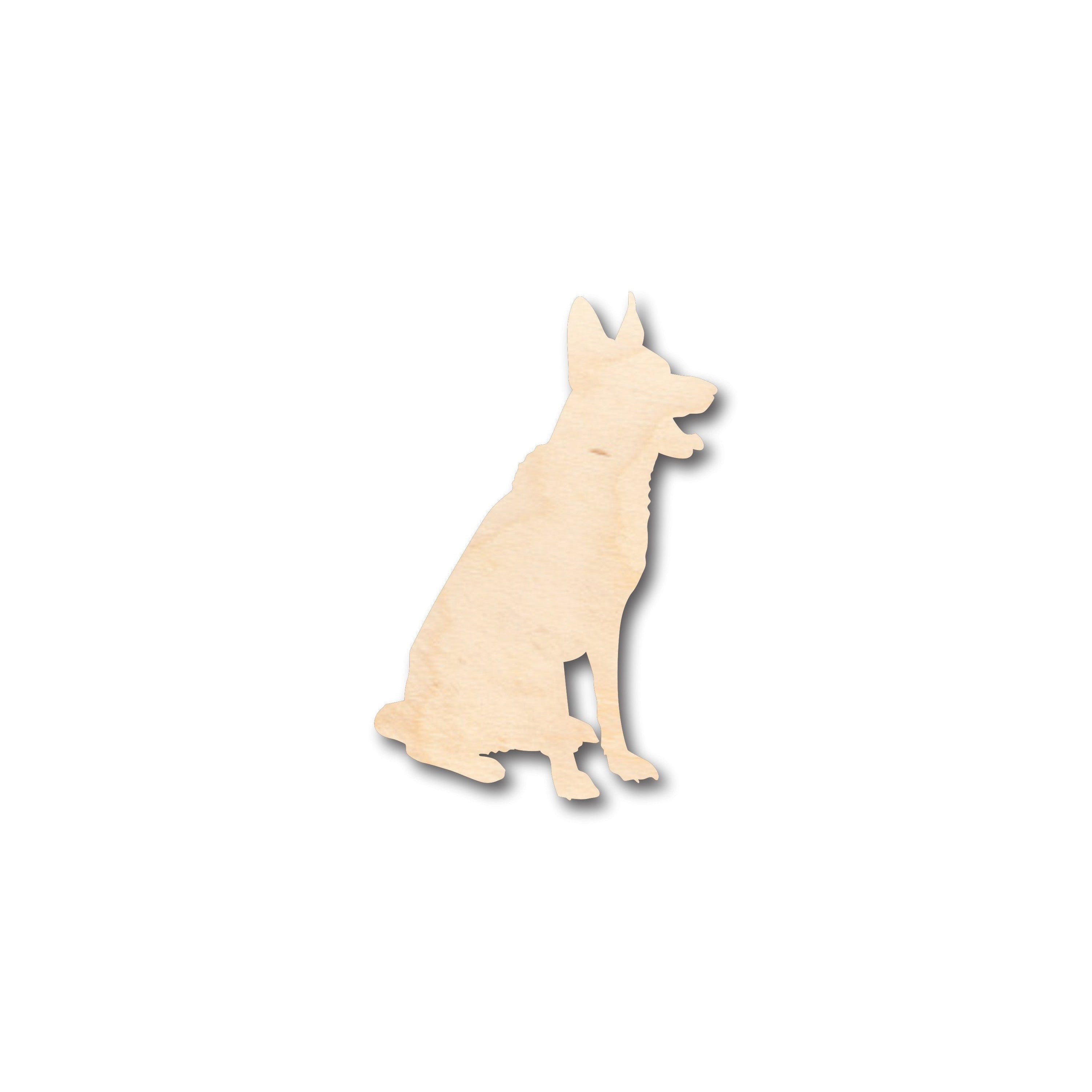 Unfinished Wood Craft in the Shape of a German Shepard Dog - Ideal for Up to 46 DIY Projects