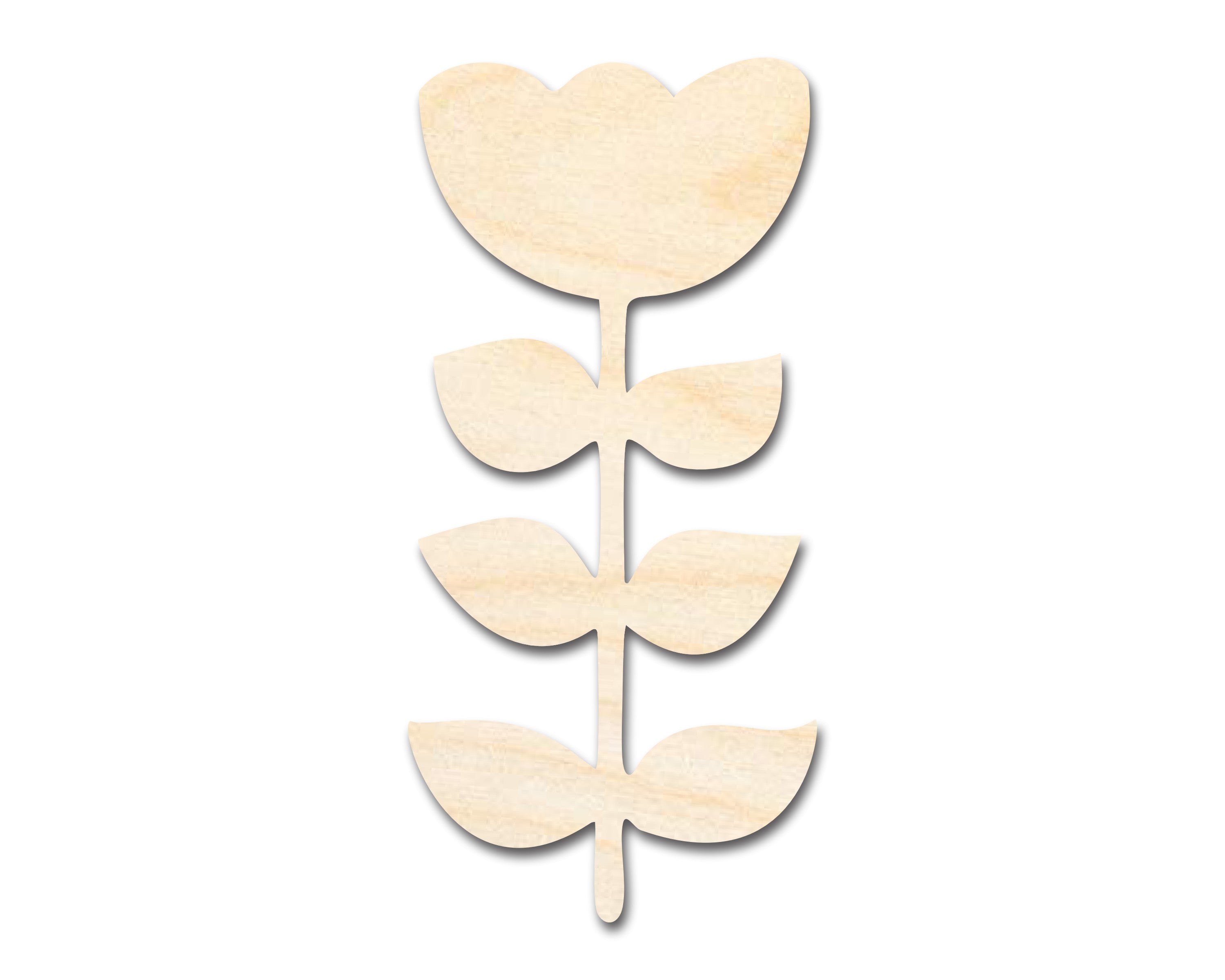 Unfinished Wood Folk Art Tulip - Shaped Flower Crafts for Up to 46 DIY Projects