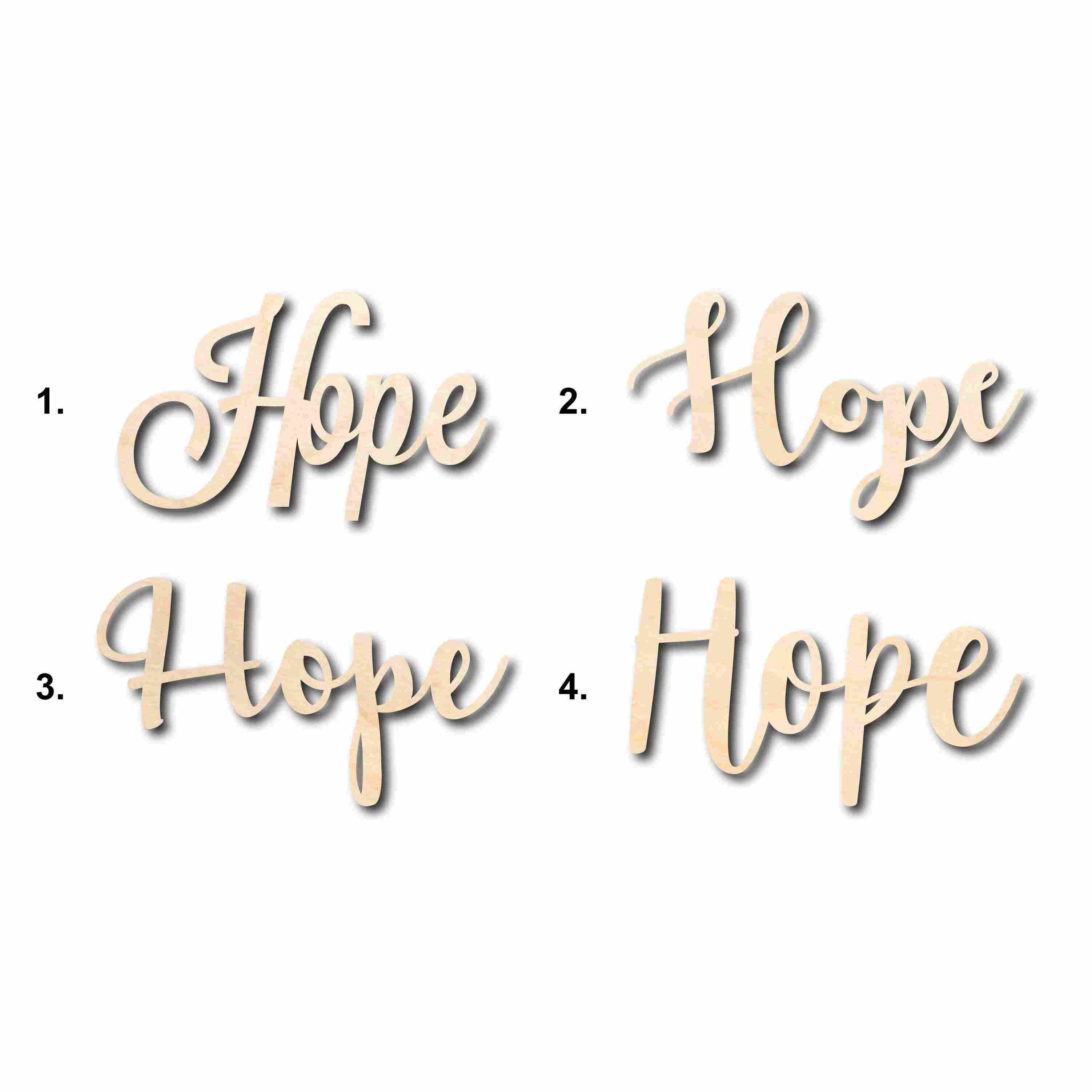 Unfinished Wood Cutout DIY Hope Sign for Home Decor Crafting