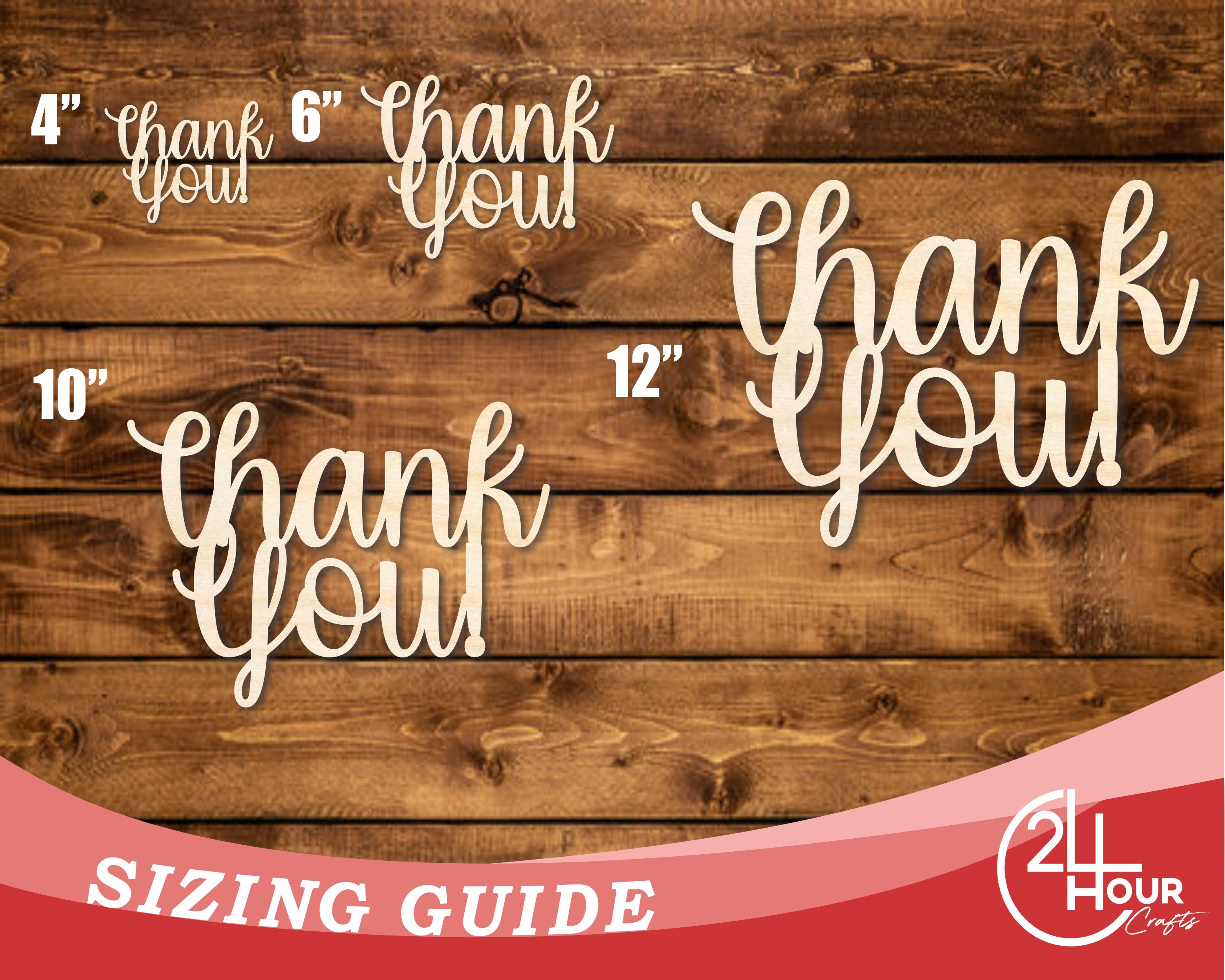 Unfinished Baltic Birch Wood Thank You Outline Shape DIY Craft Cutout with Sizes Up to 46 Inches for Multiple DIY Projects