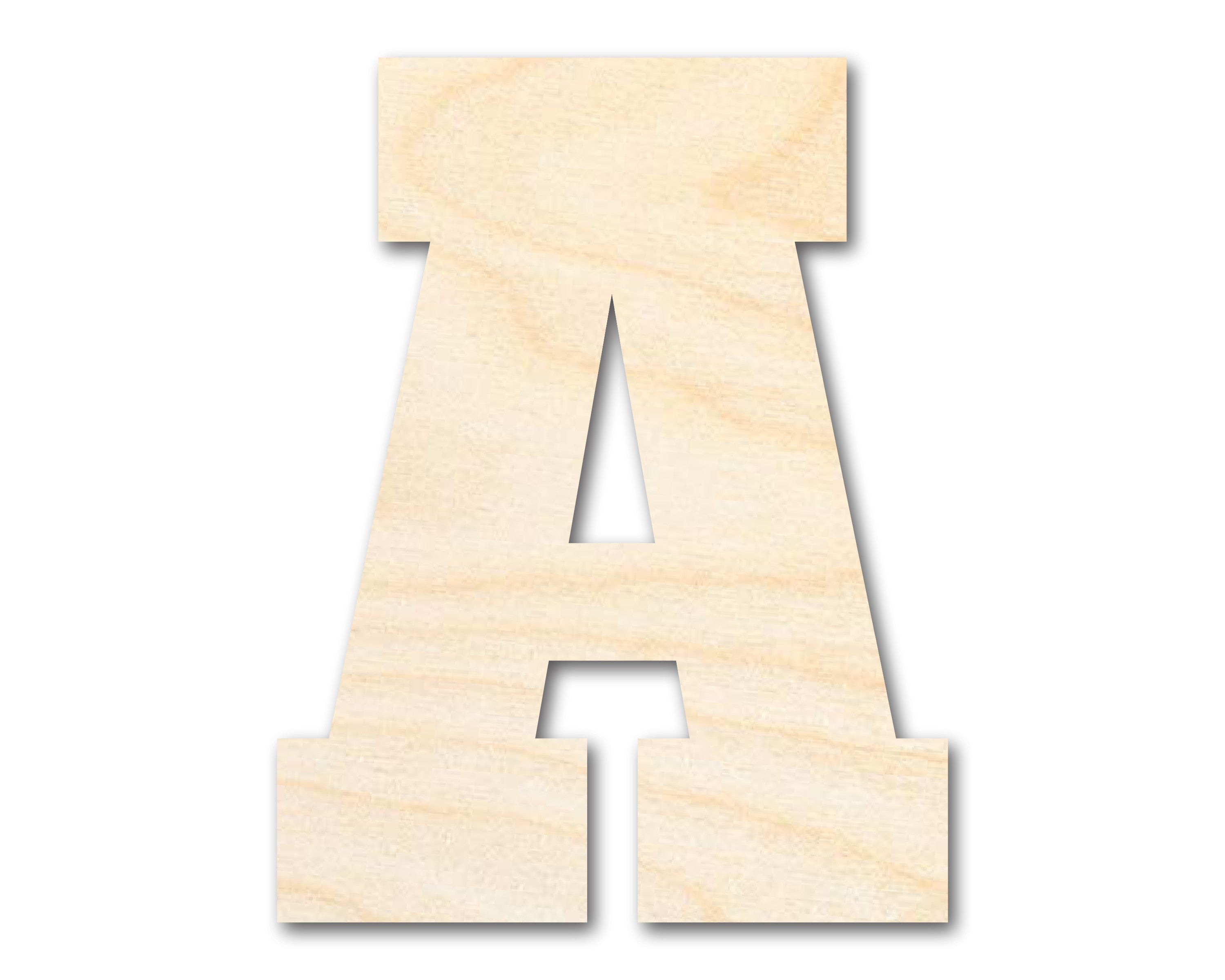 Unfinished Wood Varsity Team Font in A Shape - Ideal DIY Craft Cutout for Up to 46 DIY Projects