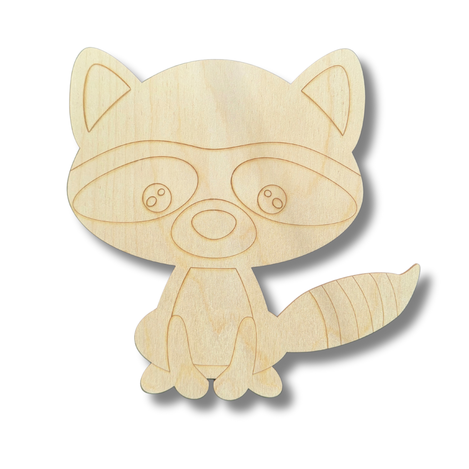DIY Unfinished Wood Etched Raccoon Shapes for Up to 30 Paint - by - Line Crafts