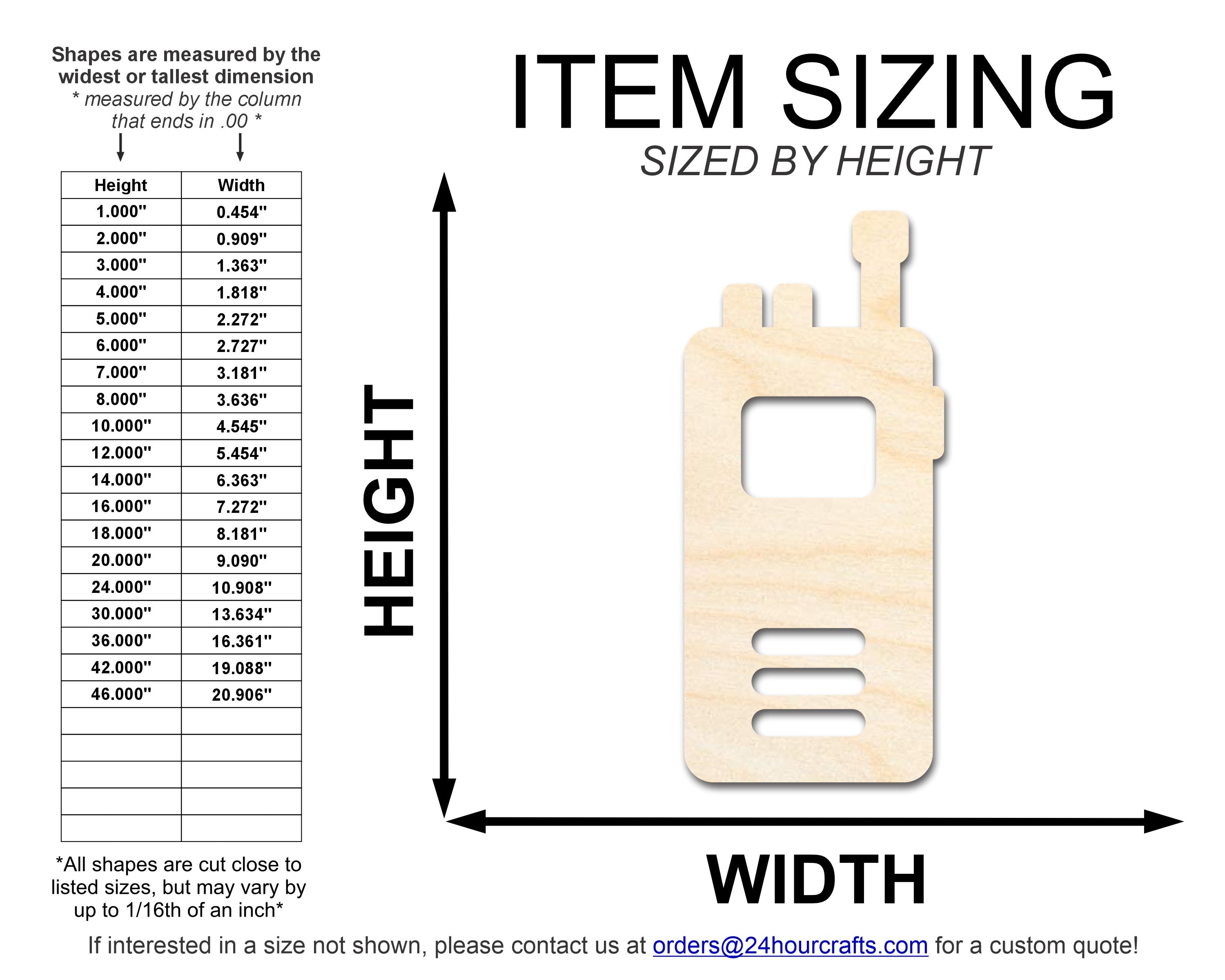 DIY Unfinished Baltic Birch Wood Walkie Talkie Shape Cutout up to 46 Inches