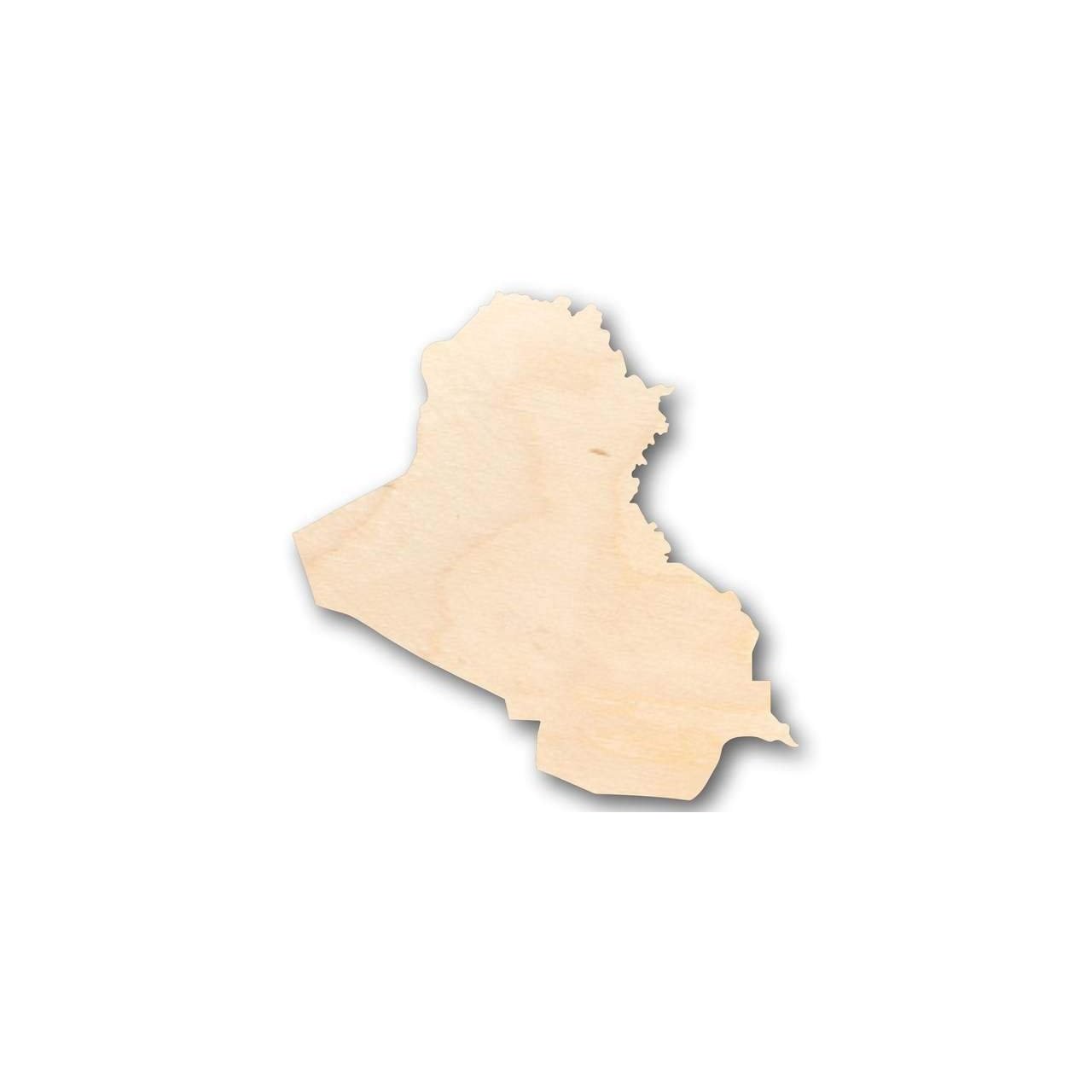 Unfinished DIY Craft - Iraq Shape Country Wood Cutout for Various Projects up to 46 Inches