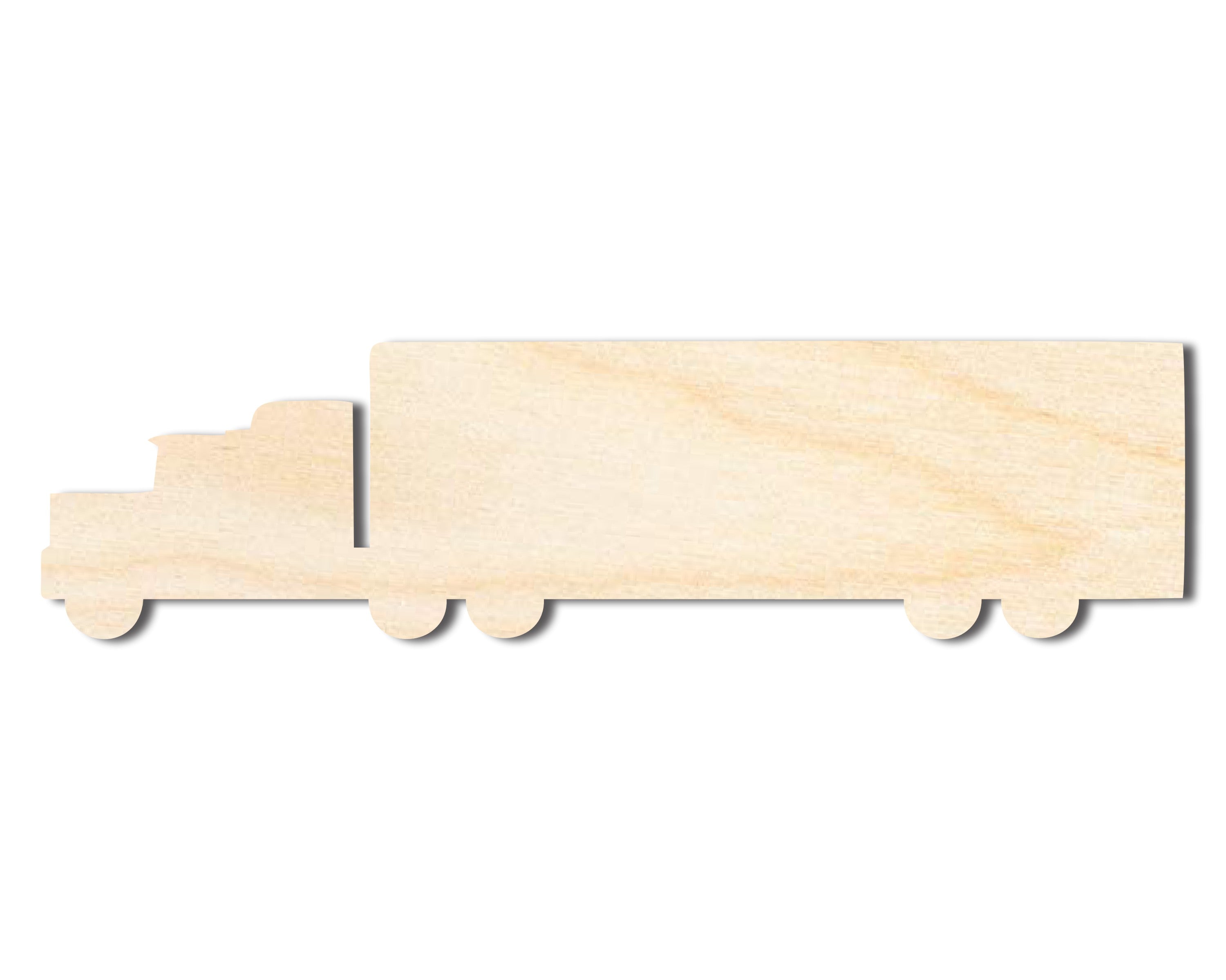 DIY Unfinished Baltic Birch Semi - Truck Shape Cutout up to 46 Inches