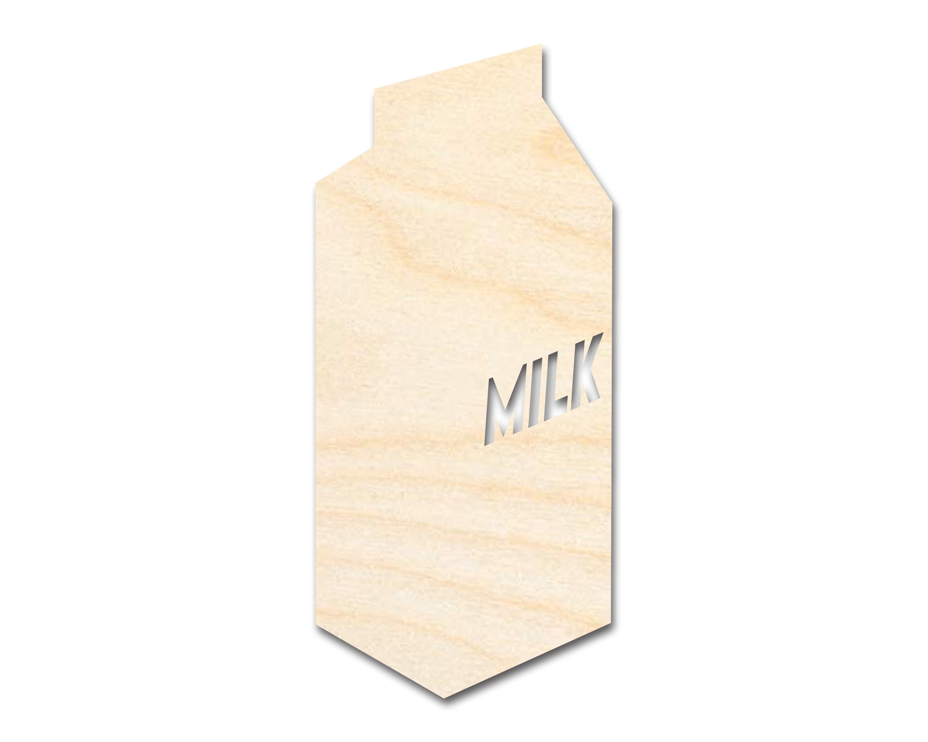 Unfinished DIY Craft Cutout in the Shape of a Wood Milk Carton, Suitable for Up to 46 DIY Projects