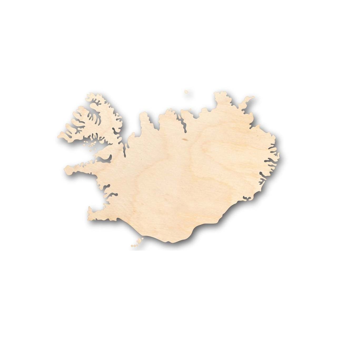 Unfinished Baltic Birch Wood Iceland Shape Country Craft Items for Up to 46 DIY Projects