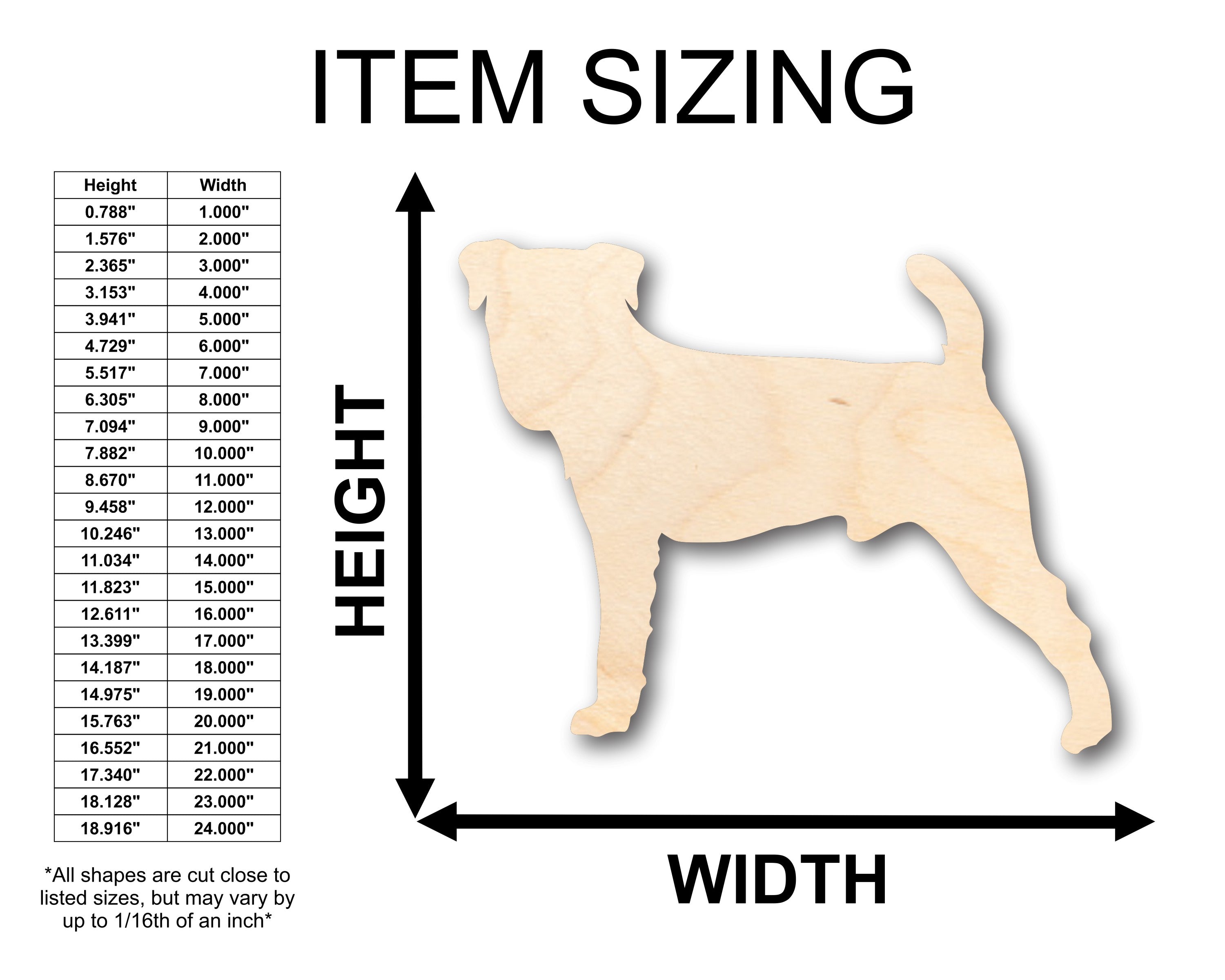 DIY Unfinished Small Jack Russel Terrier Wood Dog Shape - Up to 46 Options