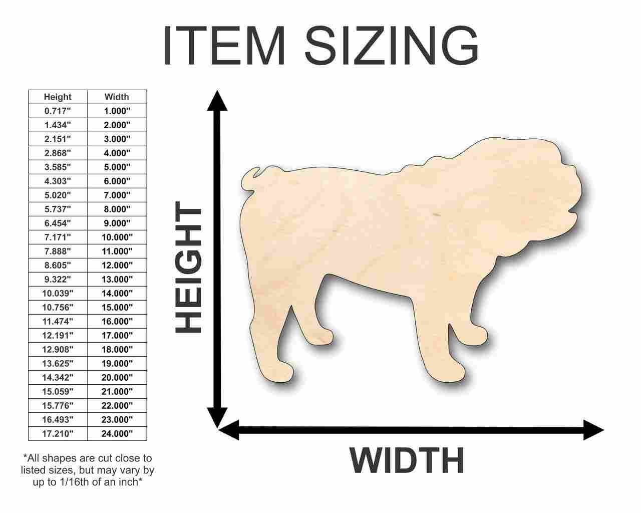 DIY Unfinished Wood Bulldog Shape for Animal - Pet Crafts (Up to 46)
