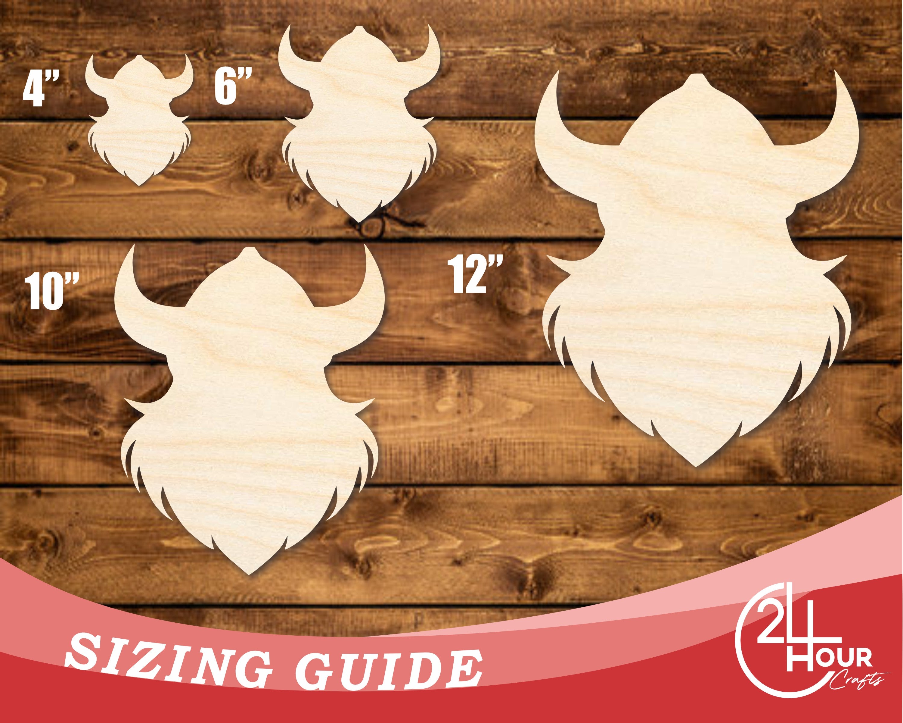 DIY Unfinished Baltic Birch Viking Mascot Shape Cutout up to 46 Inches