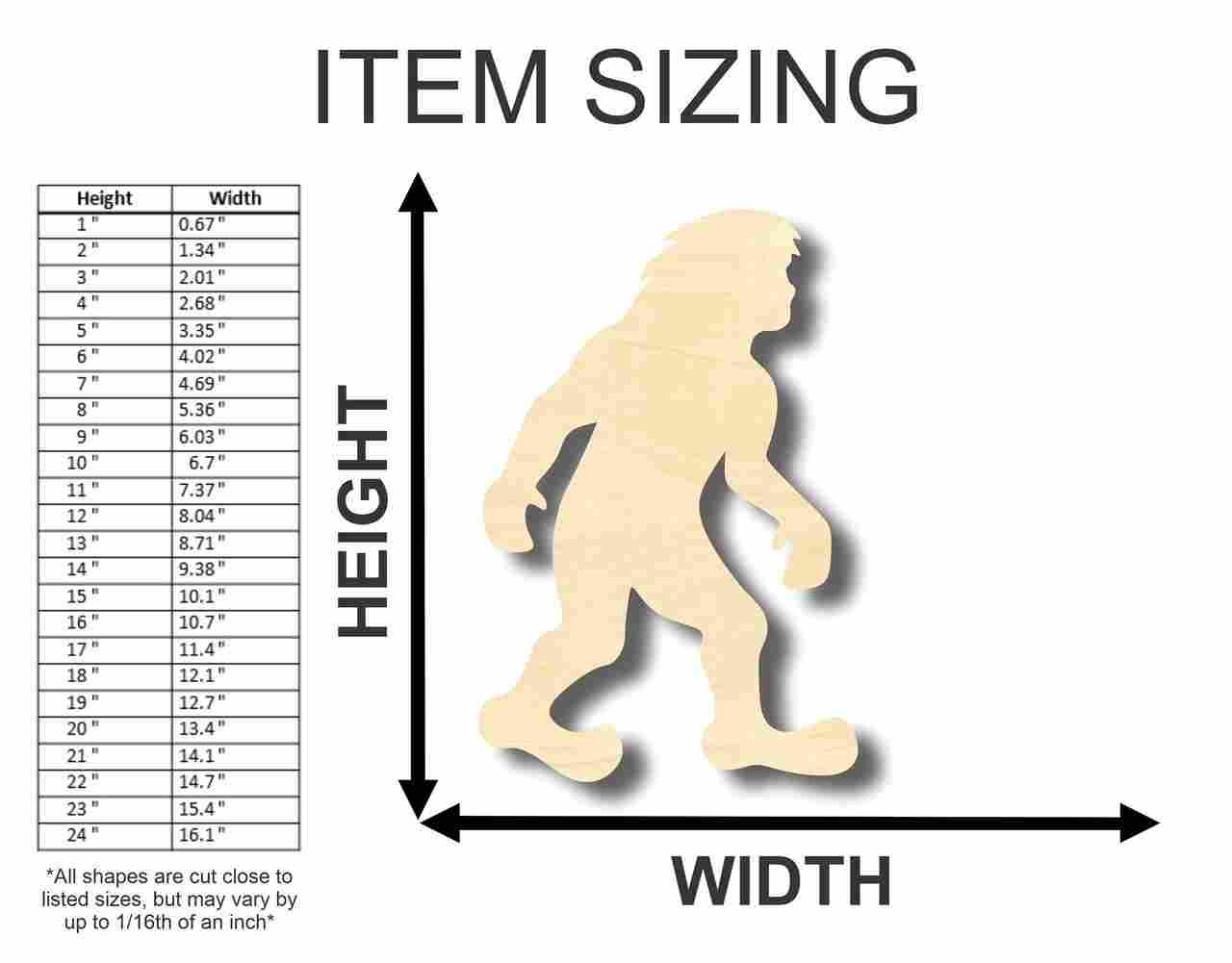 DIY Unfinished Bigfoot - Shaped Wood Crafts up to 46 Inches