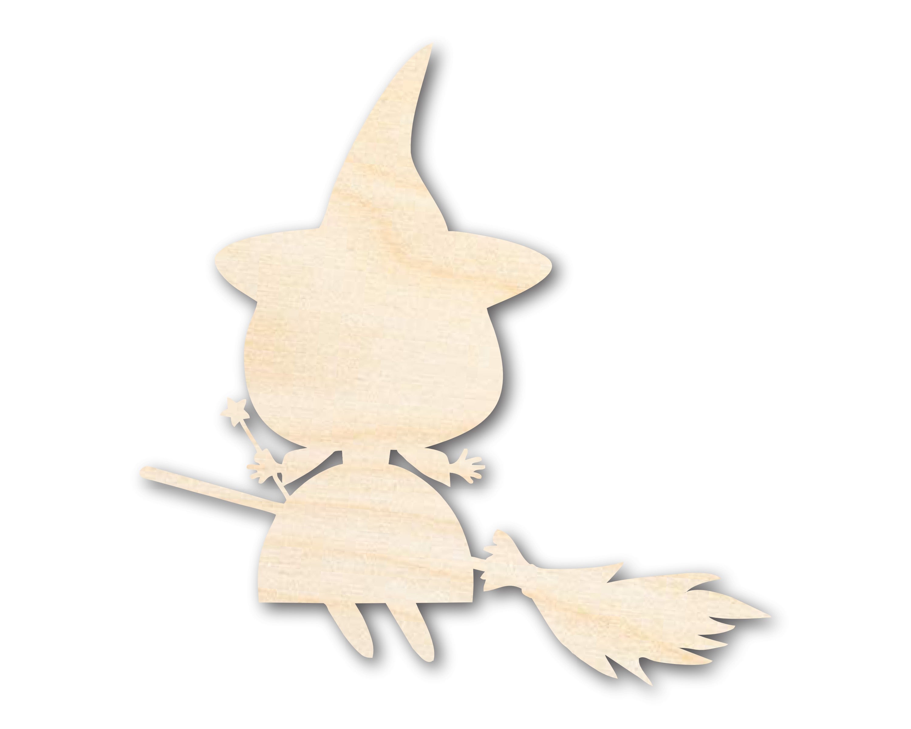 Unfinished Baltic Birch Good Witch Shape Craft - Up to 36 Inches