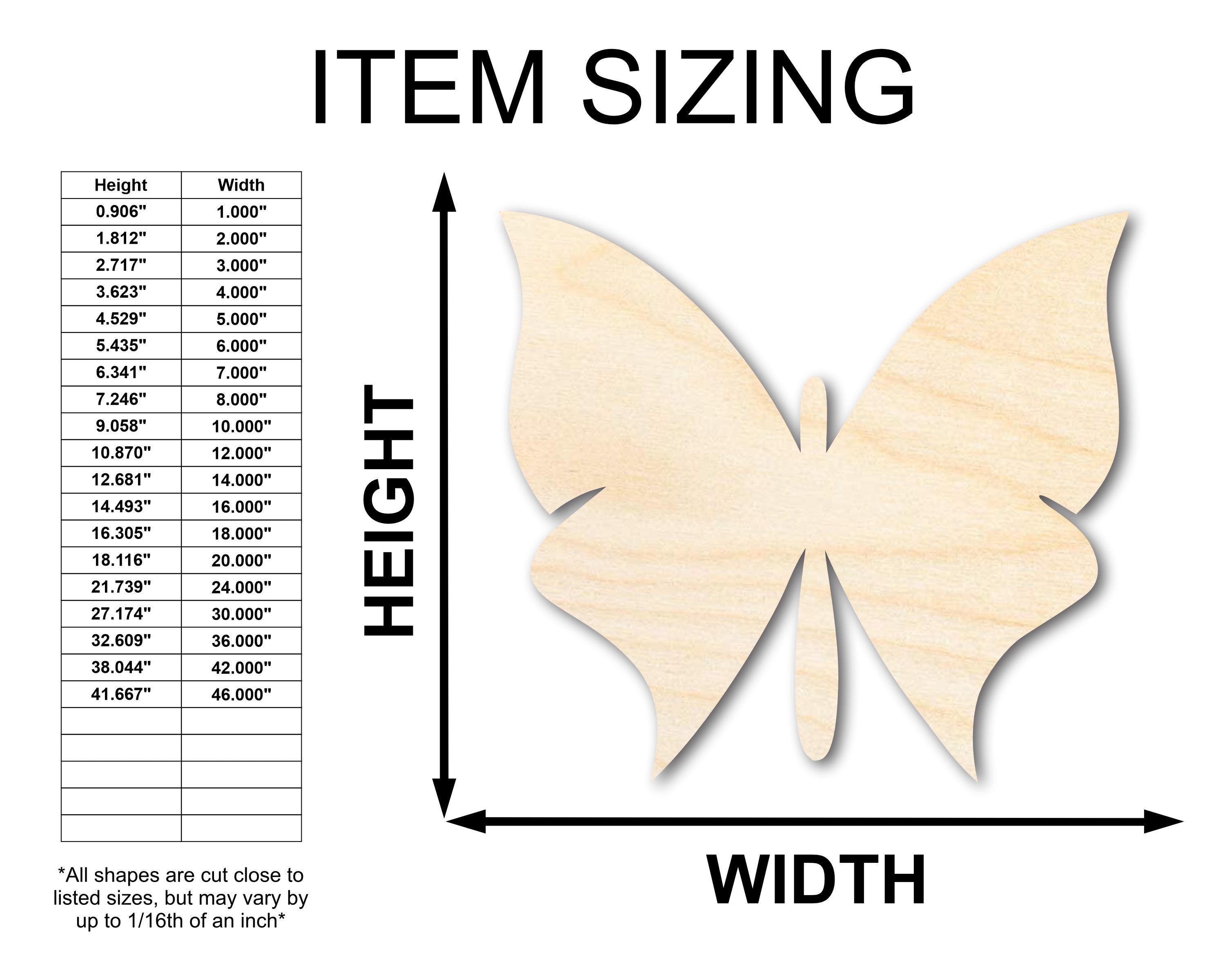 Unfinished Baltic Birch Wood Butterfly Silhouette - Ideal for Animal Crafts with up to 46 DIY Possibilities