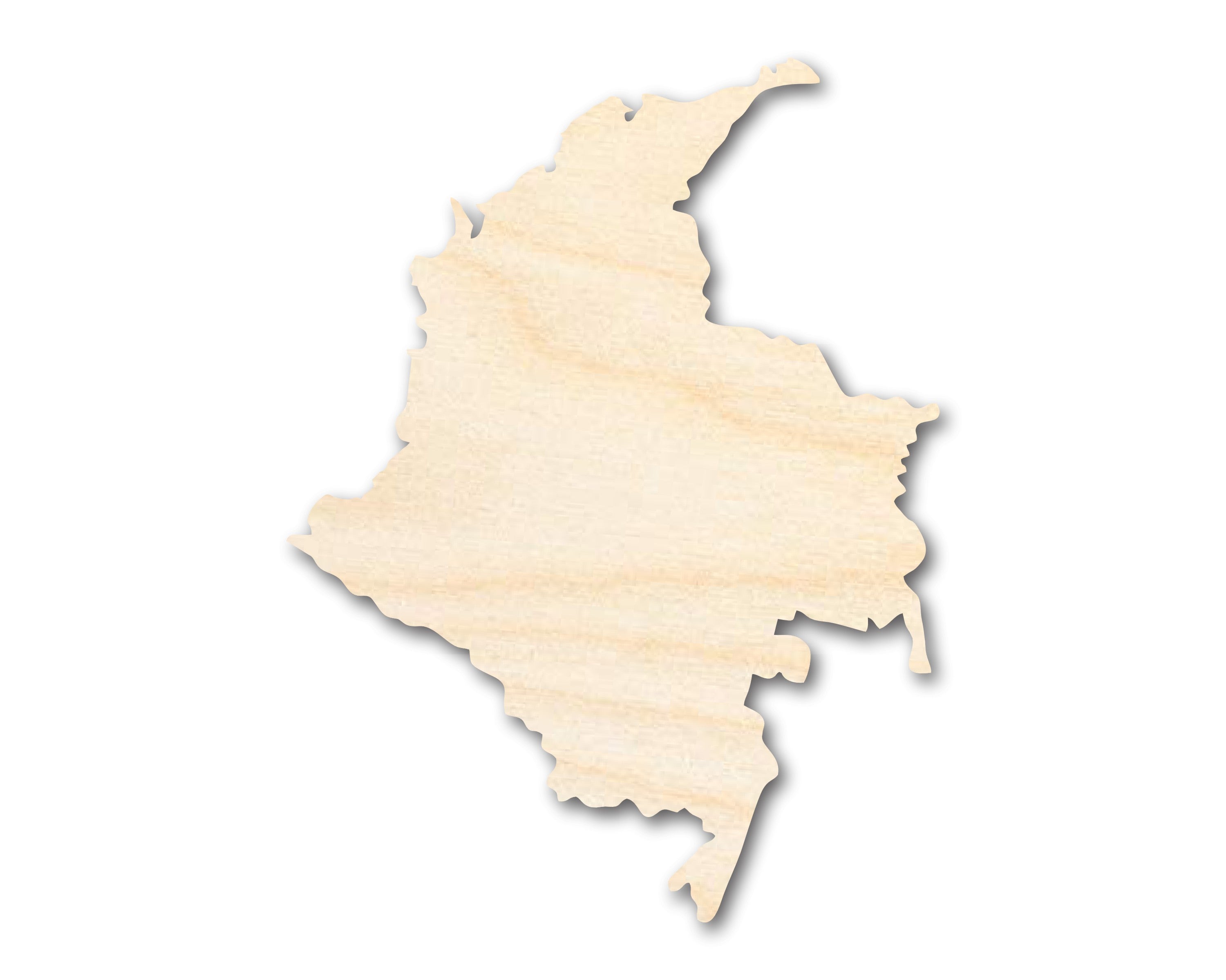 Unfinished Wood Craft for DIY - Columbia Country Shape of South America, Suitable for up to 46 DIY Projects