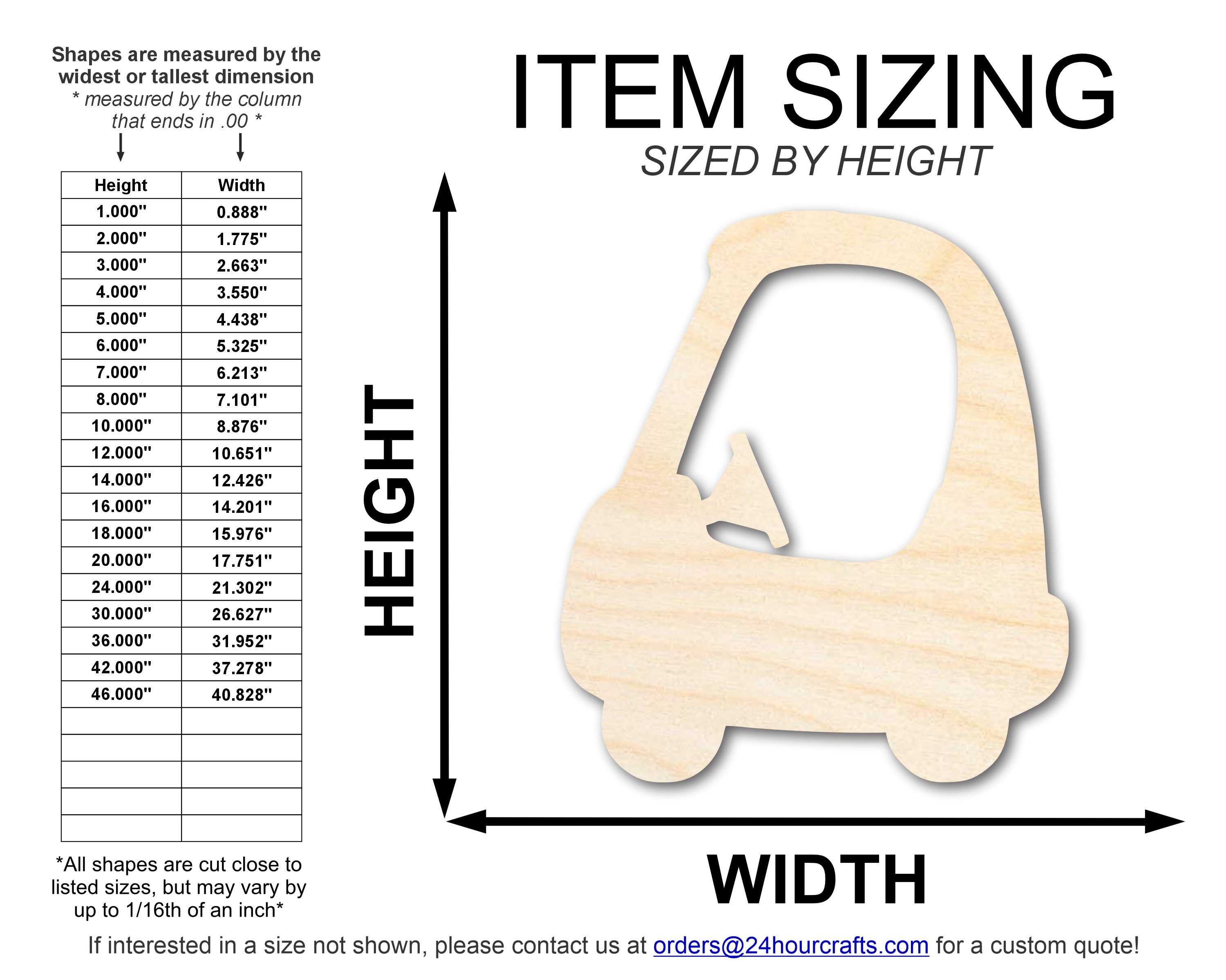 DIY Unfinished Baltic Birch Wood Toy Car Cutout, Up to 46 Inches for Crafts