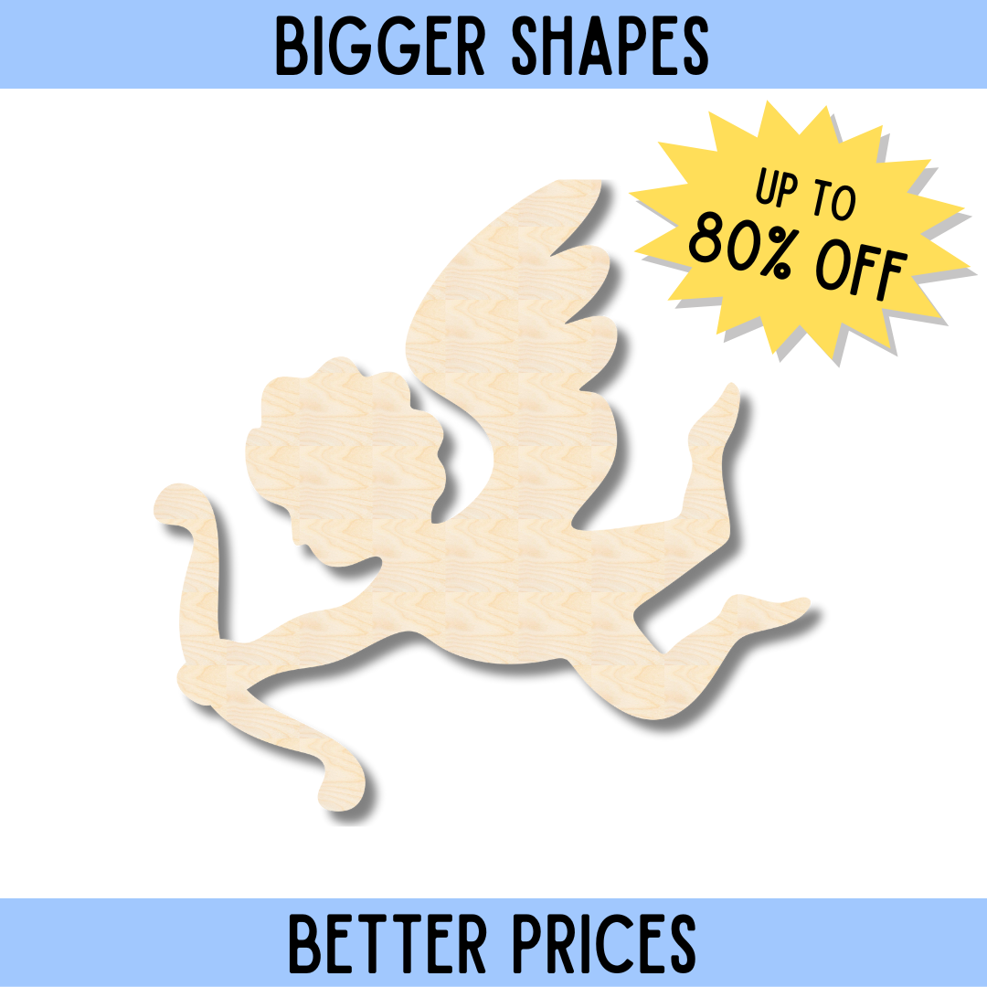 Large - Sized and High - Value Unfinished Wood Cupid Shape for DIY Craft Cutouts