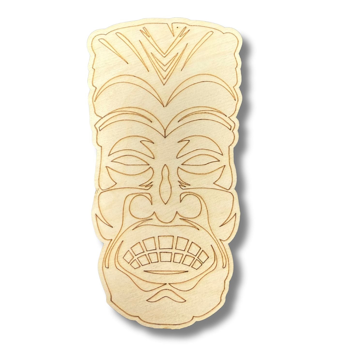 DIY Unfinished Wood Tiki Shape with Etched Lines for Up to 30 Paint - By - Line Crafts