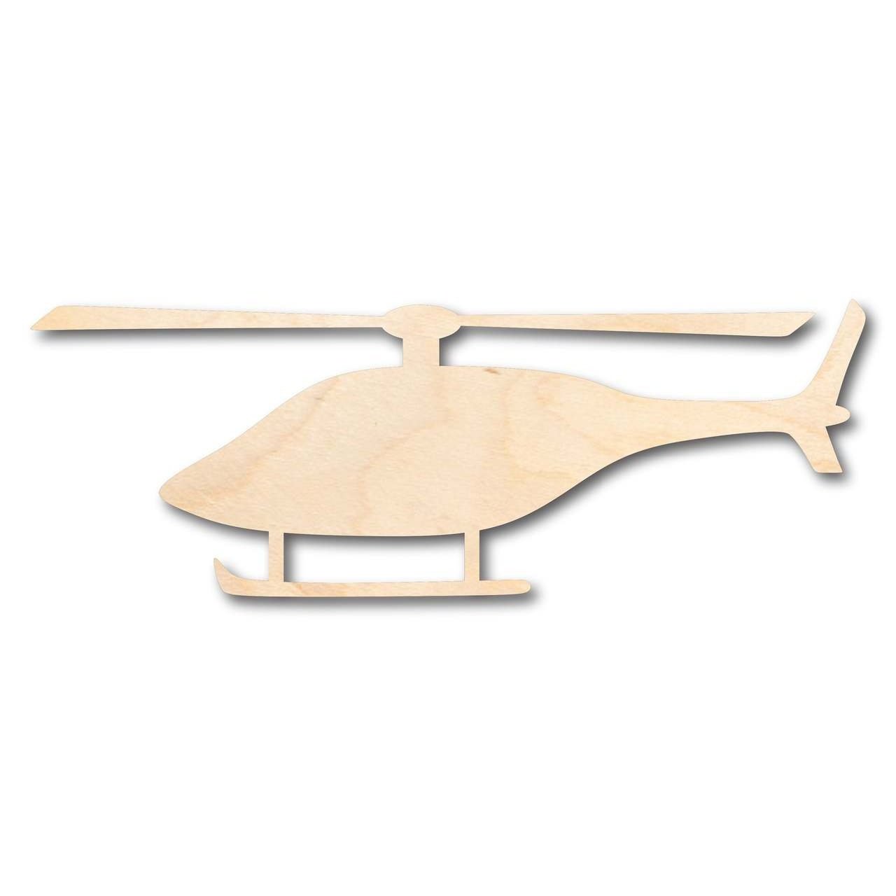Unfinished DIY Military News Craft Wooden Helicopter Shape, Available Sizes Up to 46 Inches for Various Projects