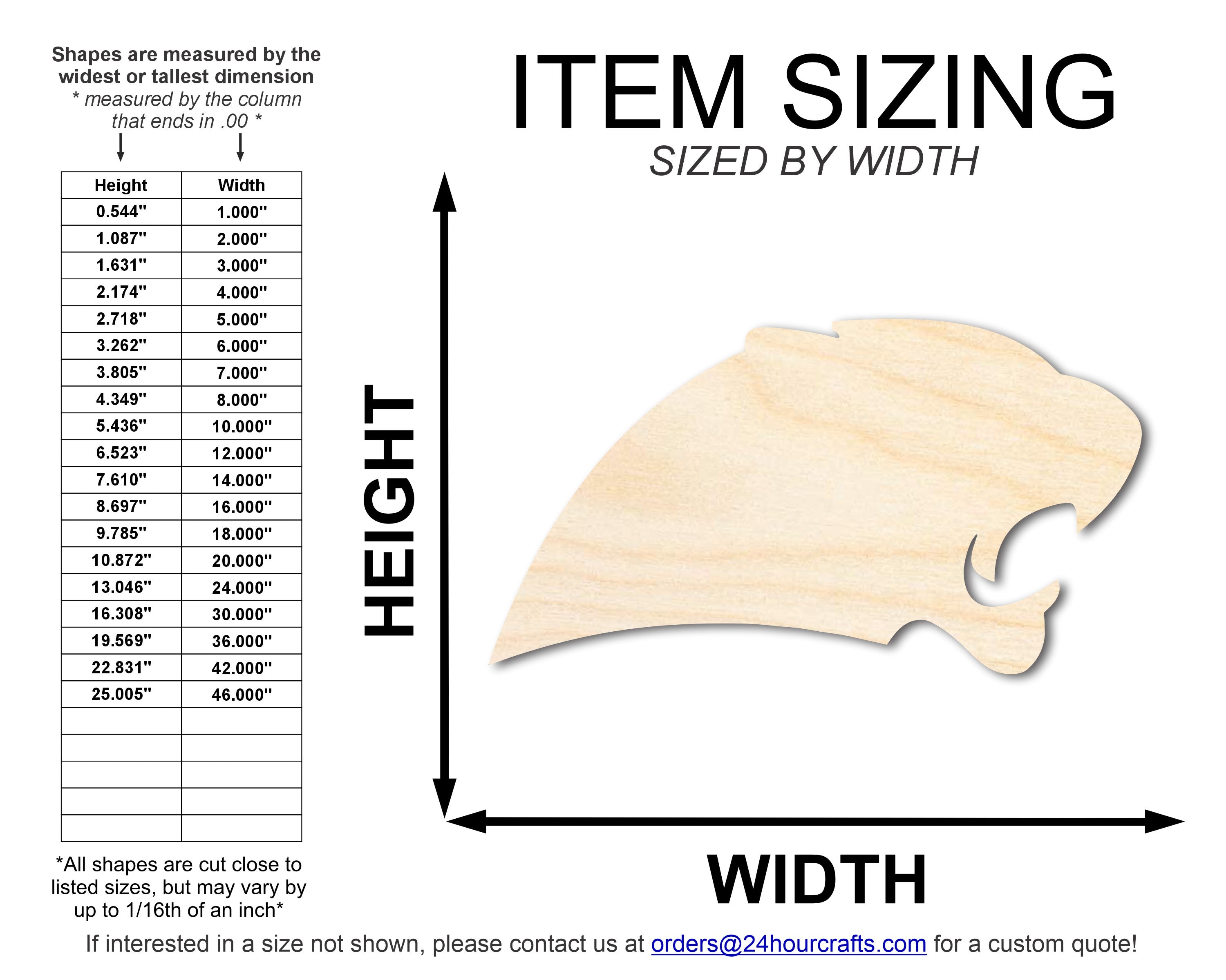 Unfinished DIY Craft Cutout in the Shape of a Wood Panther Mascot | Up to 46 Inches for Your DIY Projects