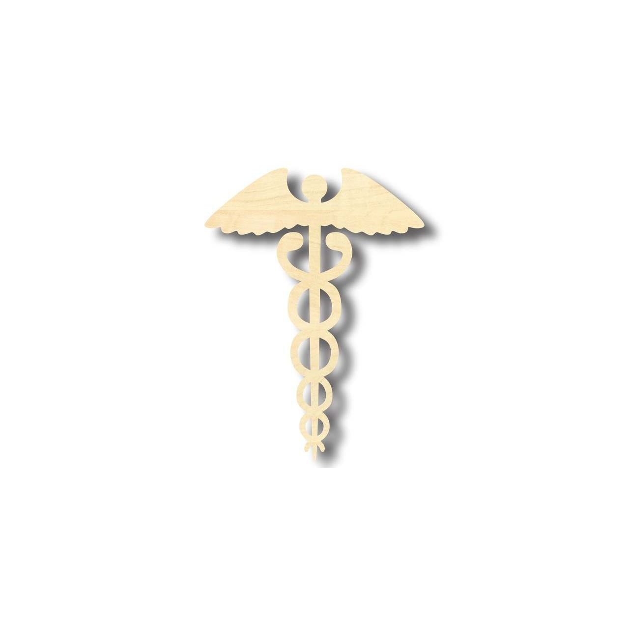 Unfinished DIY Wood Caduceus Shape for Medicine - Crafting Projects up to 46 Inches