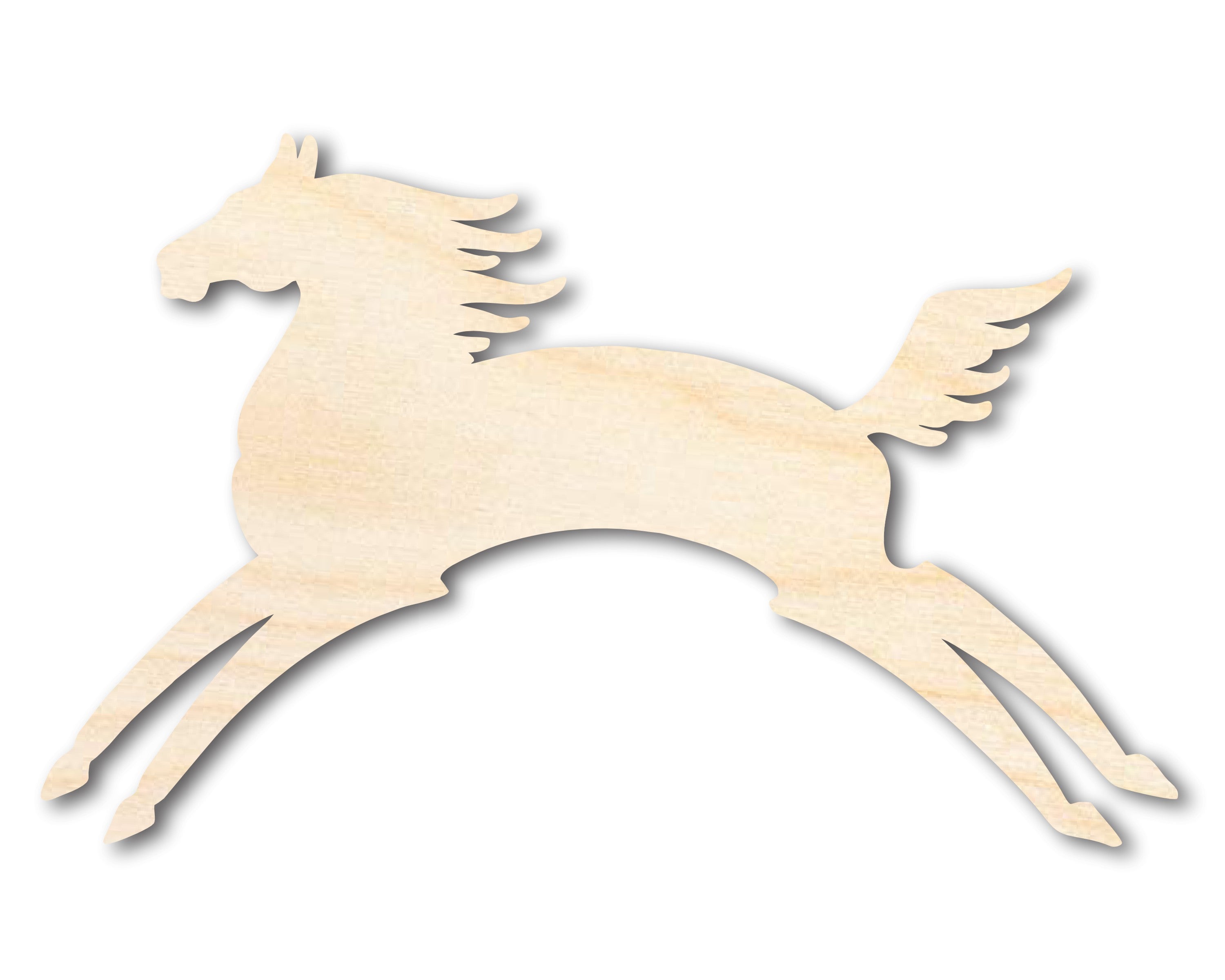 DIY Unfinished Baltic Birch Wood Horse Petroglyph Silhouette up to 46 Inches