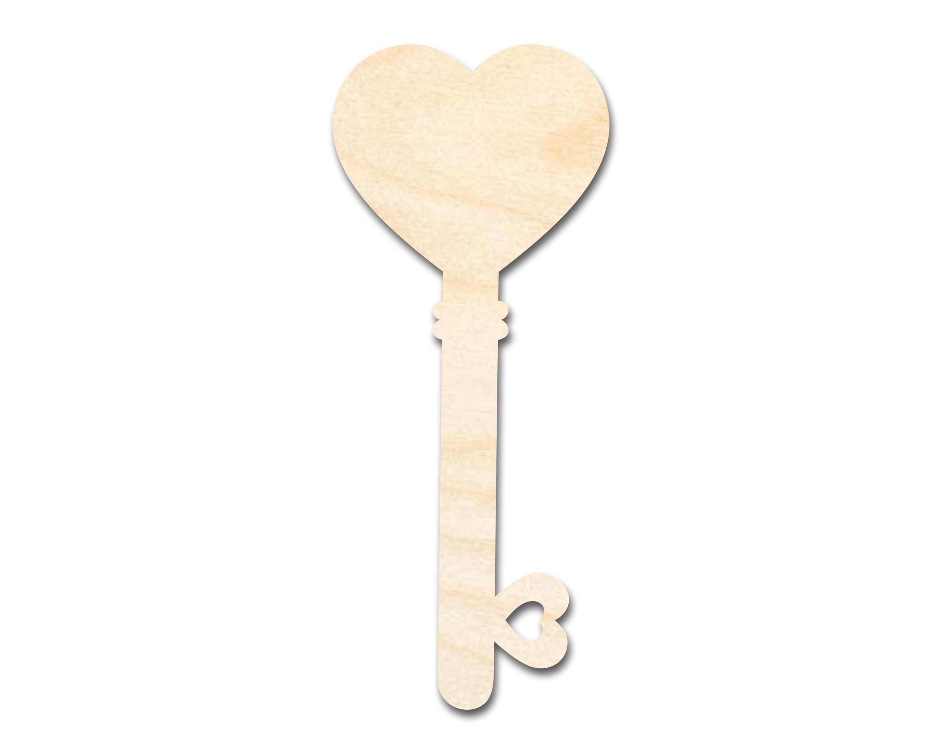 DIY Unfinished Baltic Birch Wood Heart Key Shape Cutouts up to 46 Inches