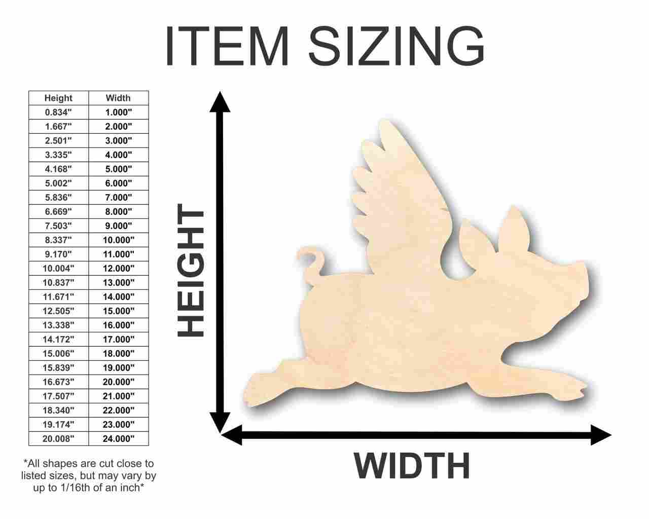 DIY Unfinished Wood Flying Pig Shape Craft - Up to 46 for Animal Jokes