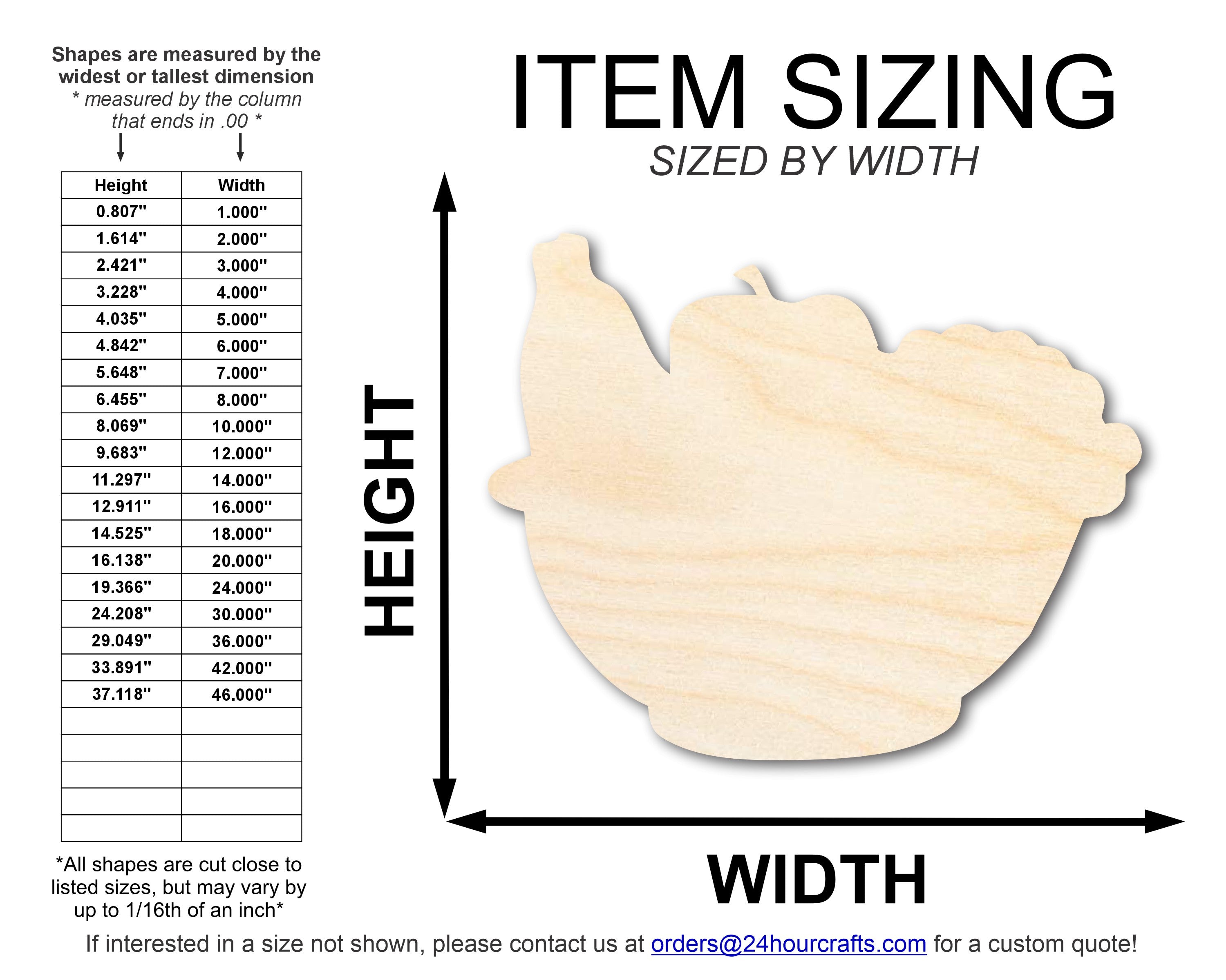 DIY Unfinished Baltic Birch Wood Fruit Basket Shape Cutouts up to 46 Inches