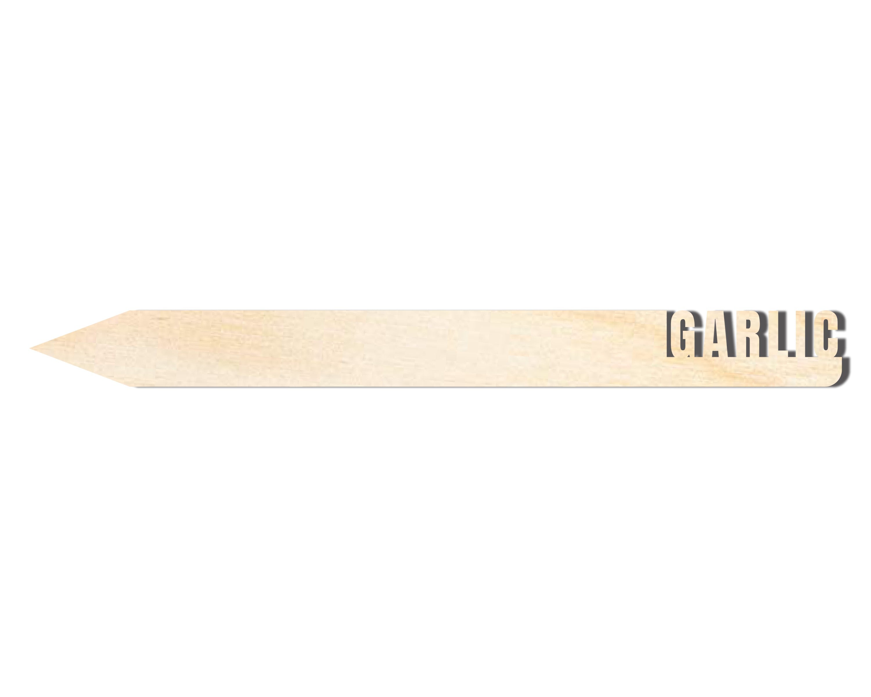 Unfinished DIY Craft Cutout Wood Garlic Garden Stake for Up to 24 DIY Projects