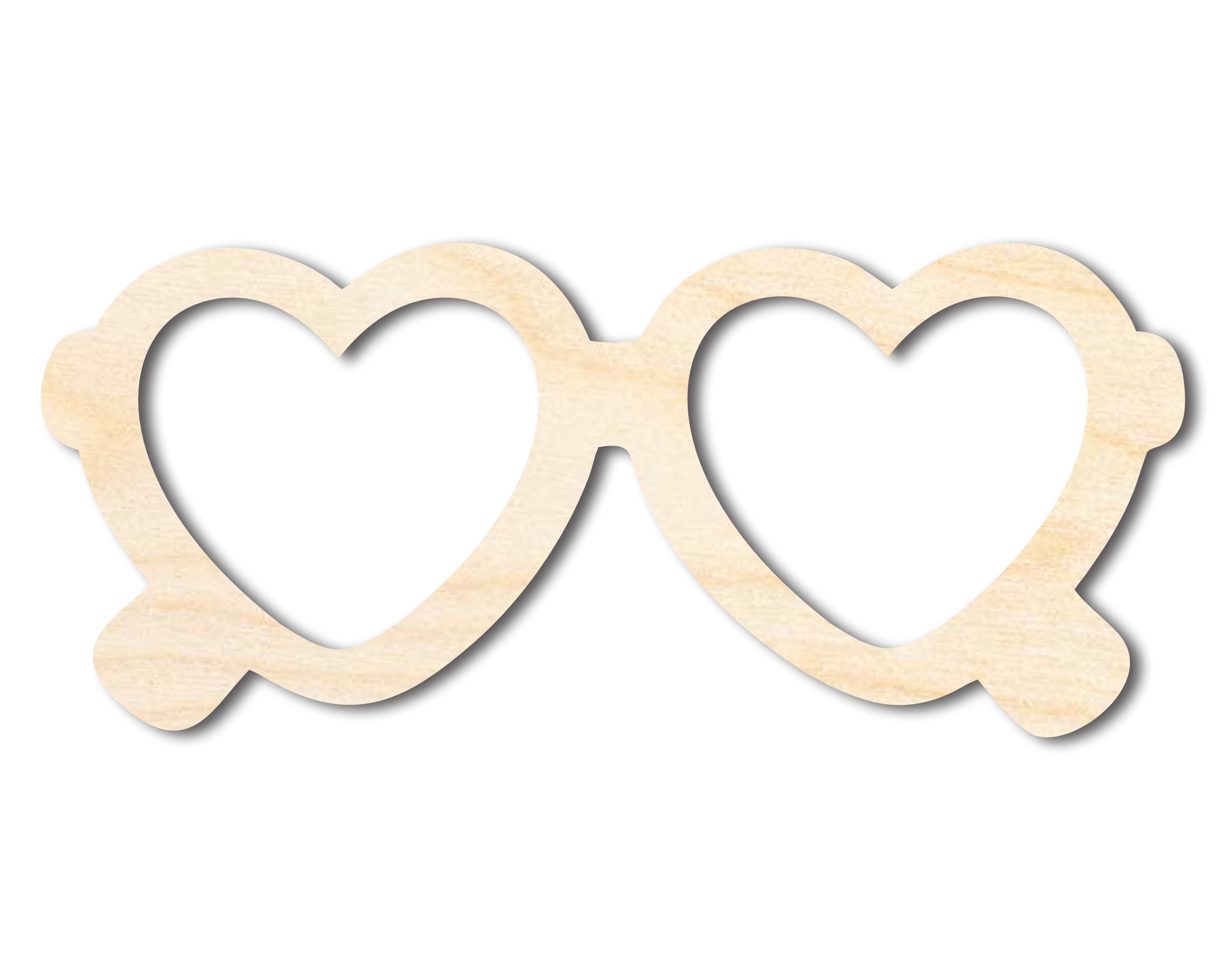 Unfinished DIY Craft Cutout in the Shape of Heart - Sunglasses, Up to 46 Pieces for Do - It - Yourself Projects