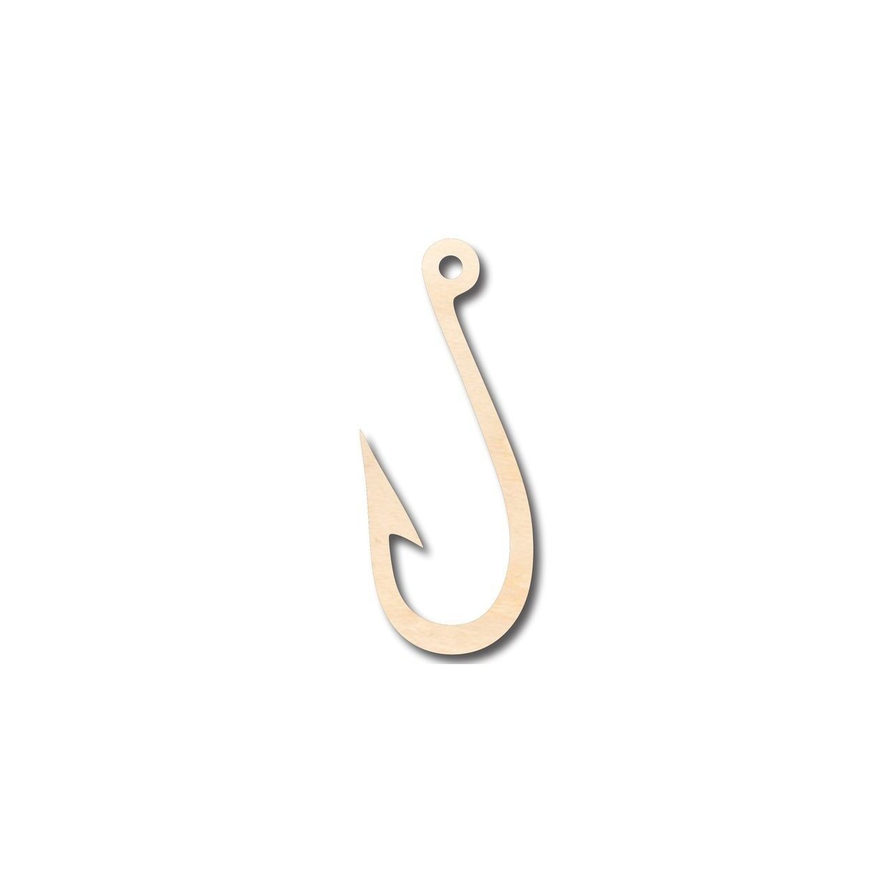 DIY Unfinished Baltic Birch Wood Fish Hook Shapes up to 24 Inches