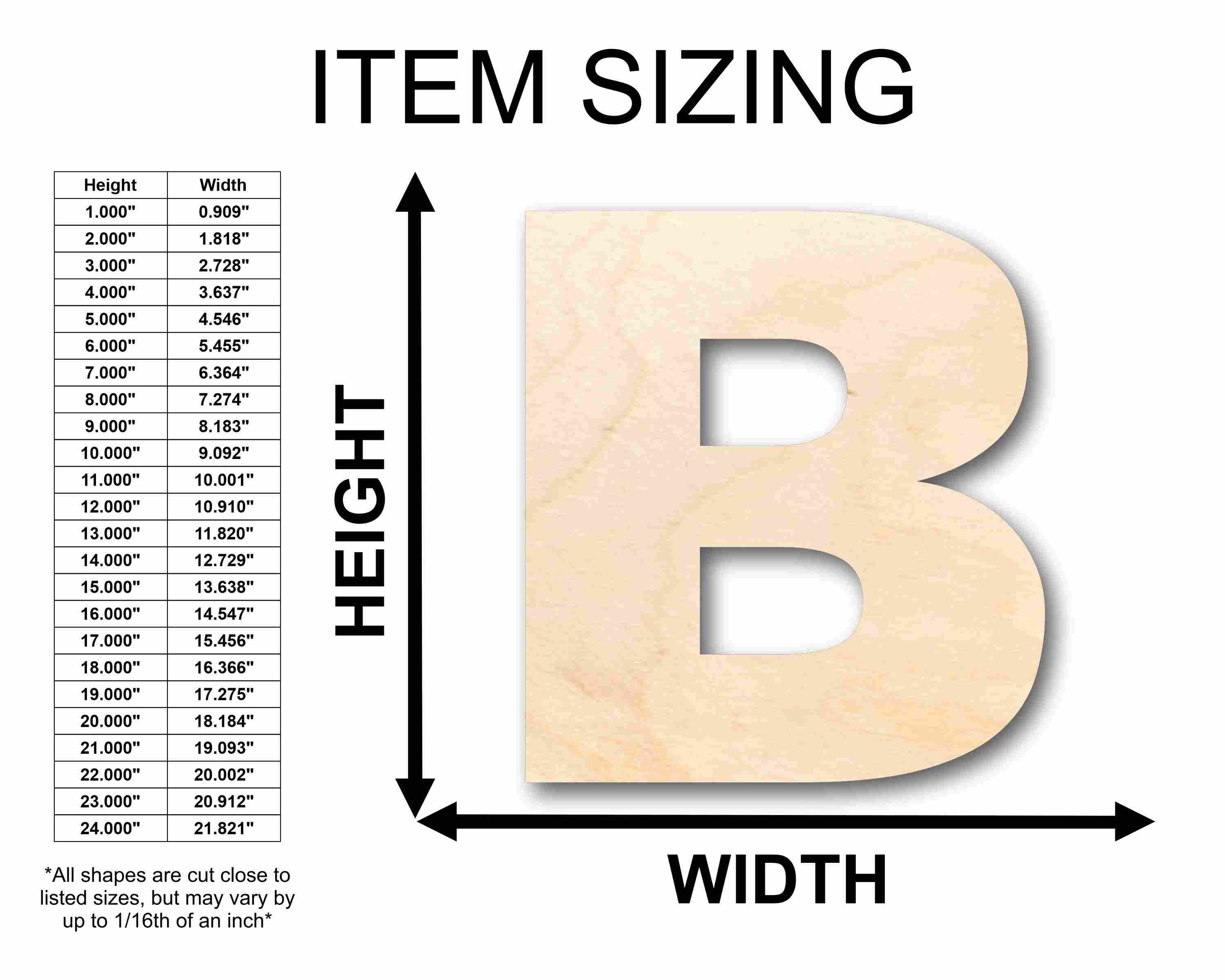 Unfinished Baltic Birch Wood Block Letter B for Crafting - Up to 46 Do - It - Yourself Projects