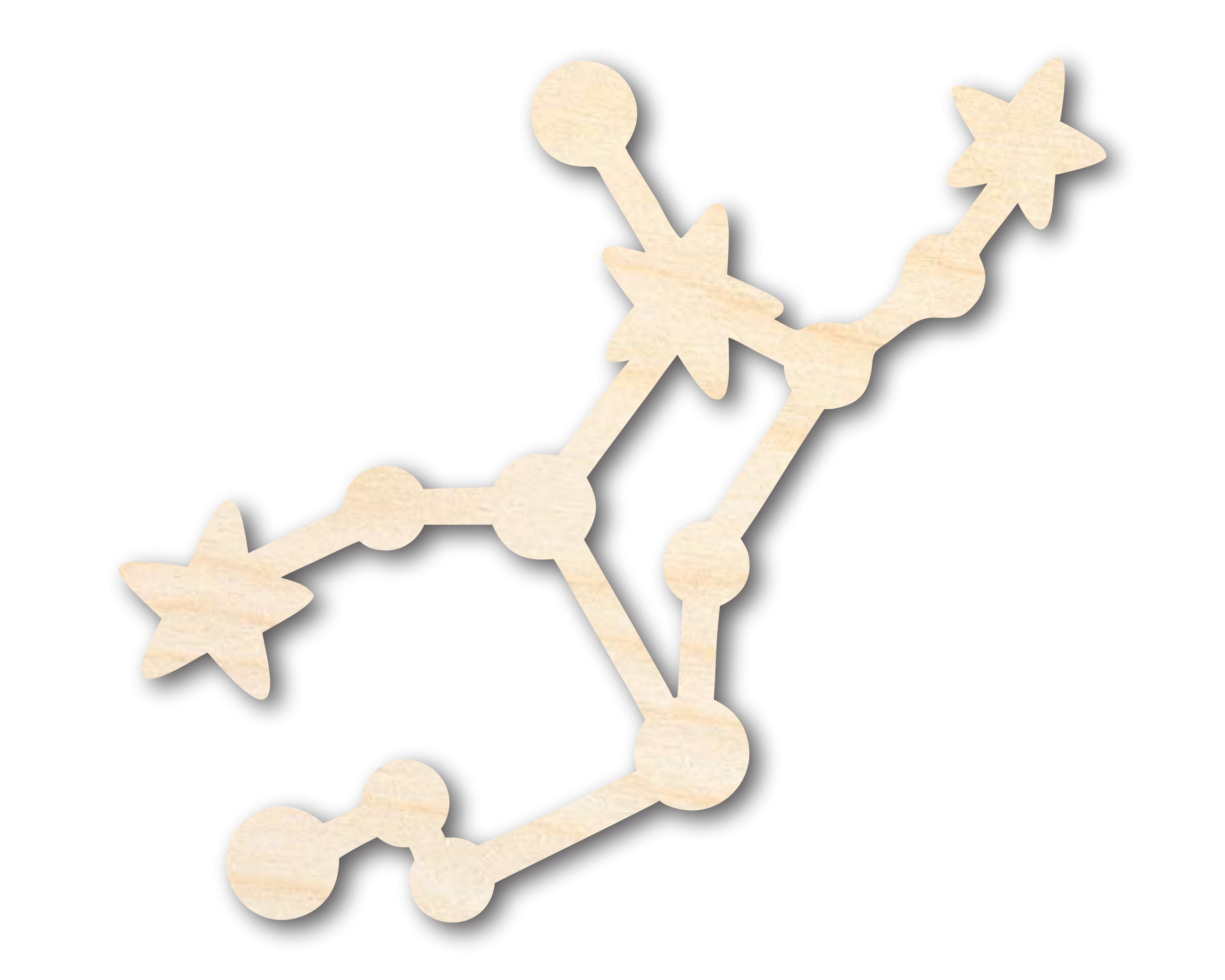 Unfinished Wood Zodiac Craft in Virgo Constellation Shape - Sizes up to 46 Inches