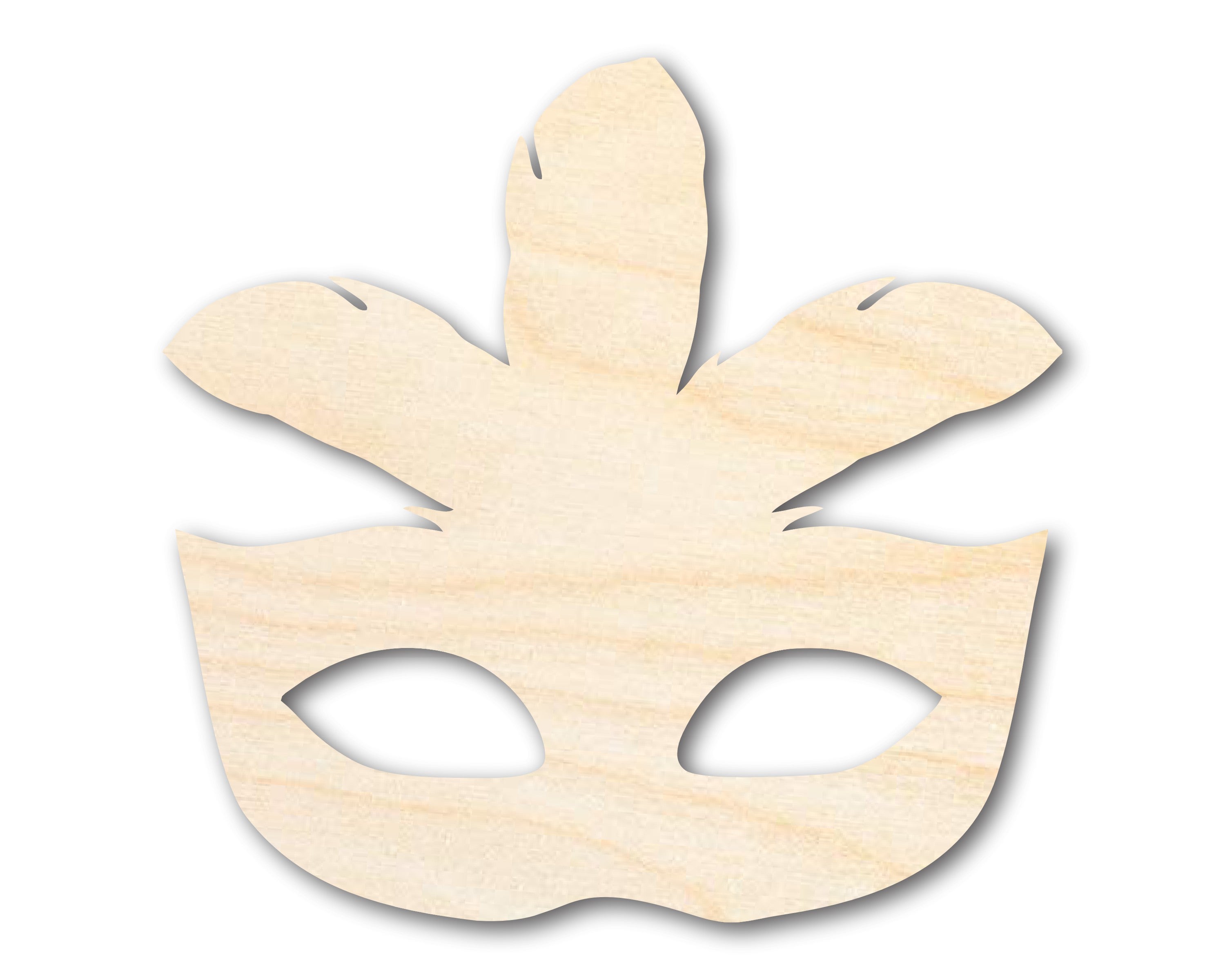 DIY Unfinished Baltic Birch Feather Mask Silhouette for Mardi Gras up to 46'