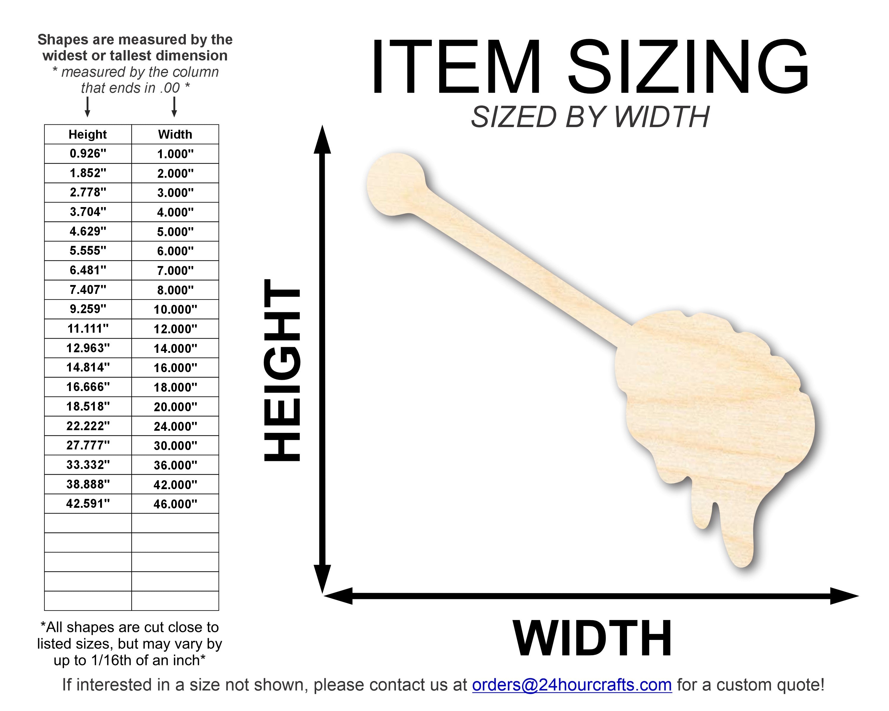 DIY Unfinished Wood Honey Stick Shapes for Up to 46 Craft Projects