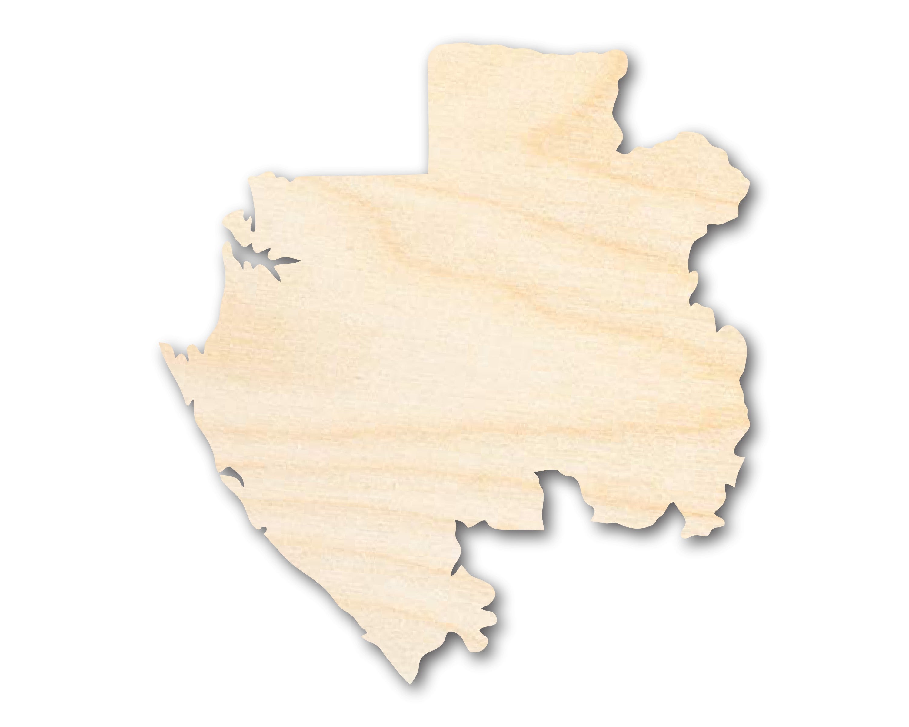 DIY Unfinished Gabon Country Shape Wood Crafts - Up to 46 for Central African Projects