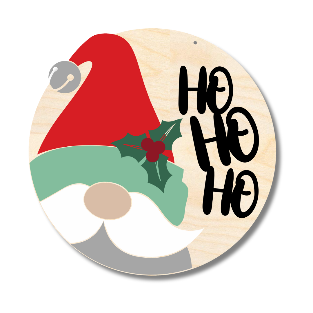 1/4 Thick Unfinished Wood Christmas Ho Ho Ho Door Sign Craft Kit