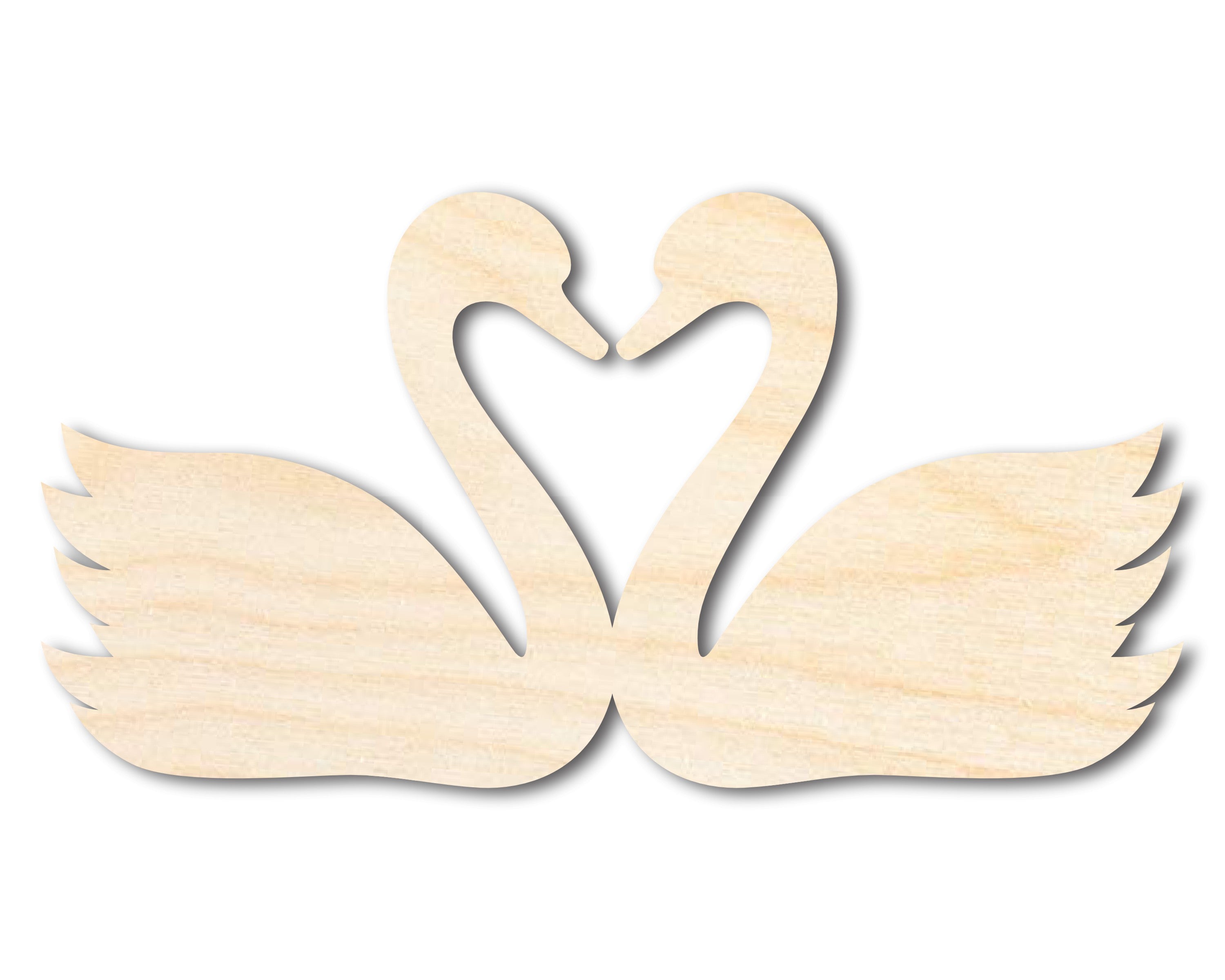 Unfinished DIY Craft Cutout in the Shape of Love Swans for Up to 46 DIY Projects