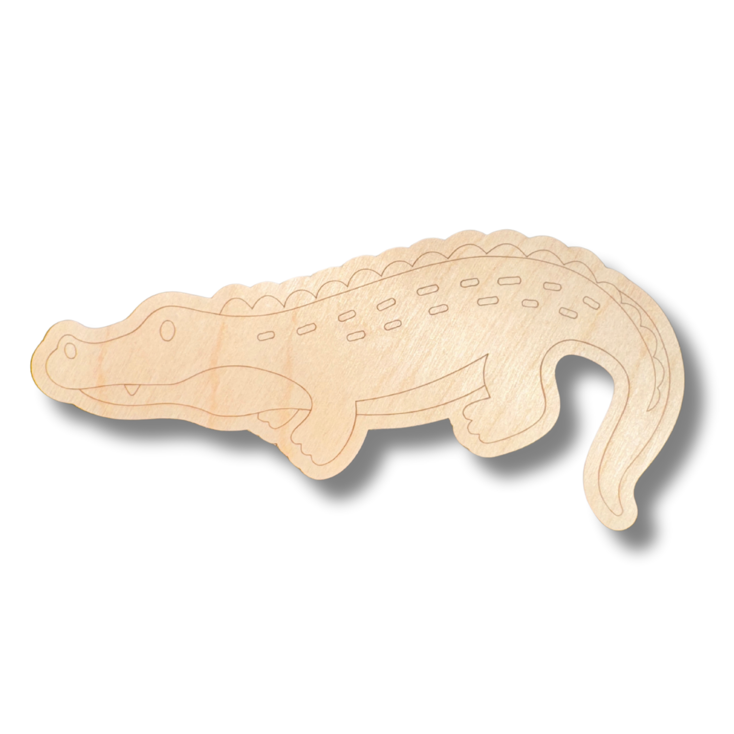 DIY Unfinished Wood Etched Alligator Shapes for Line-by-Line Painting, Up to 30 Pieces