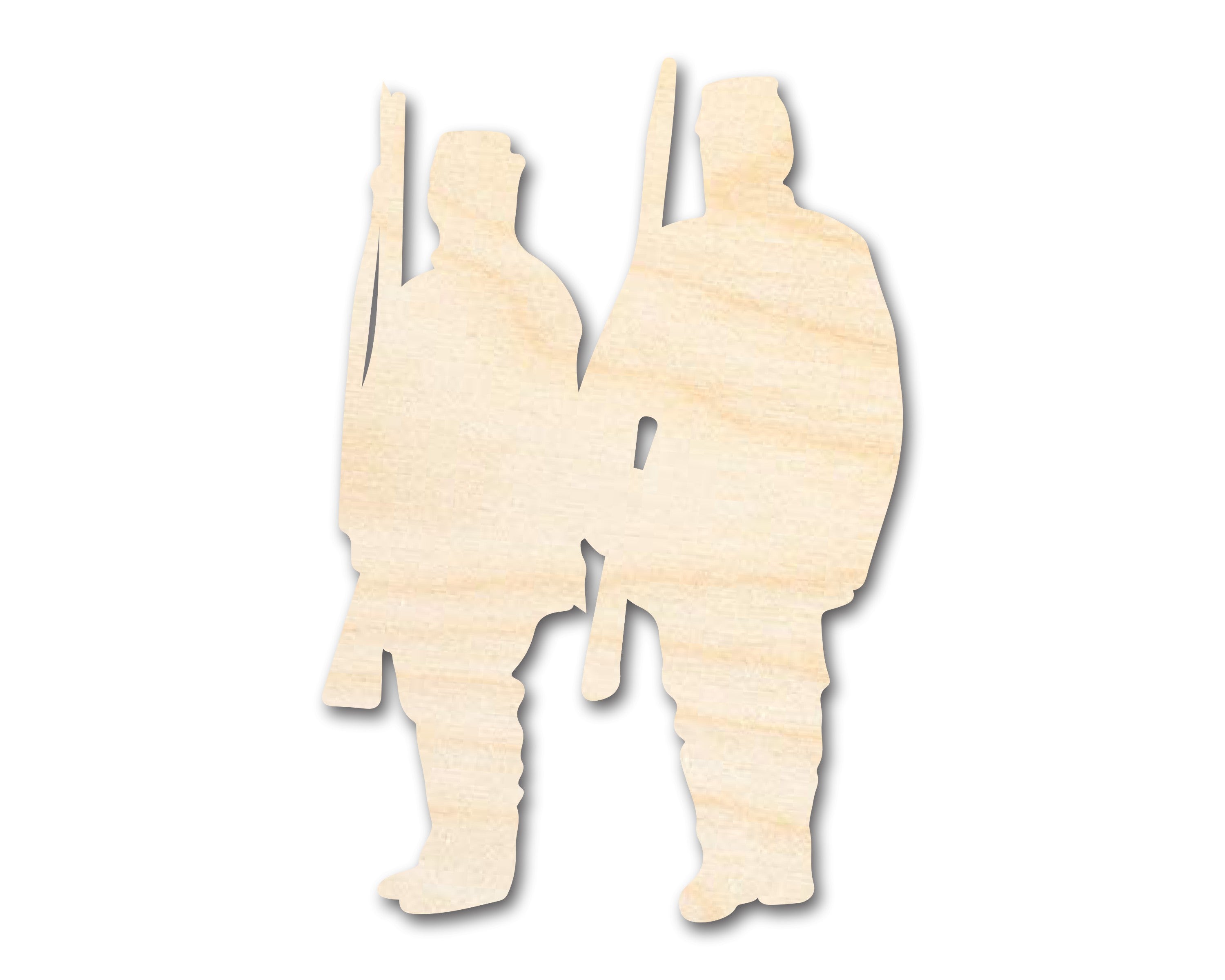 Unfinished Baltic Birch Two - Soldier Shape DIY Craft Cutouts up to 46 Inches