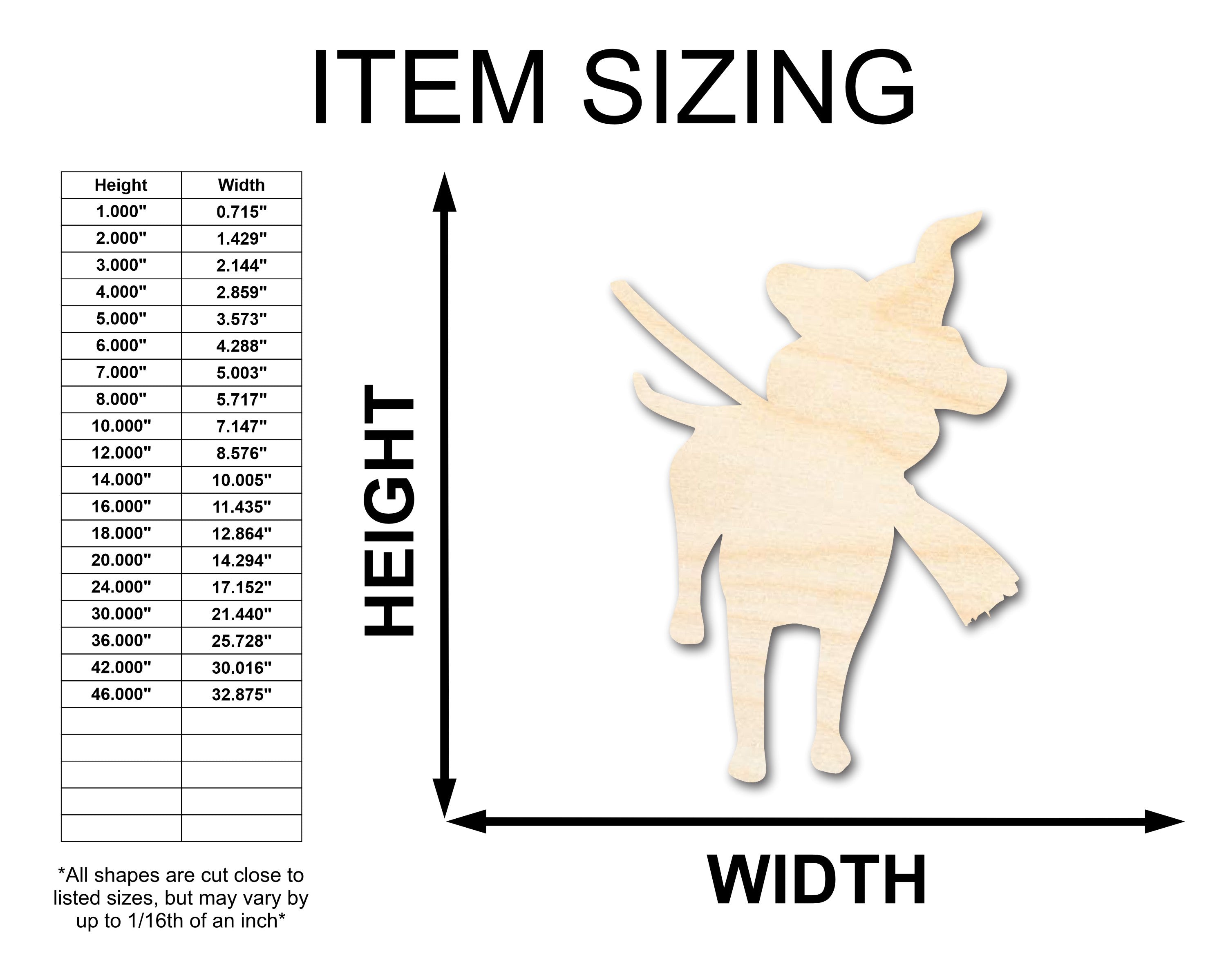 Unfinished Craft Wood Dog Shape for DIY Projects - Sizes Up to 46 Inches