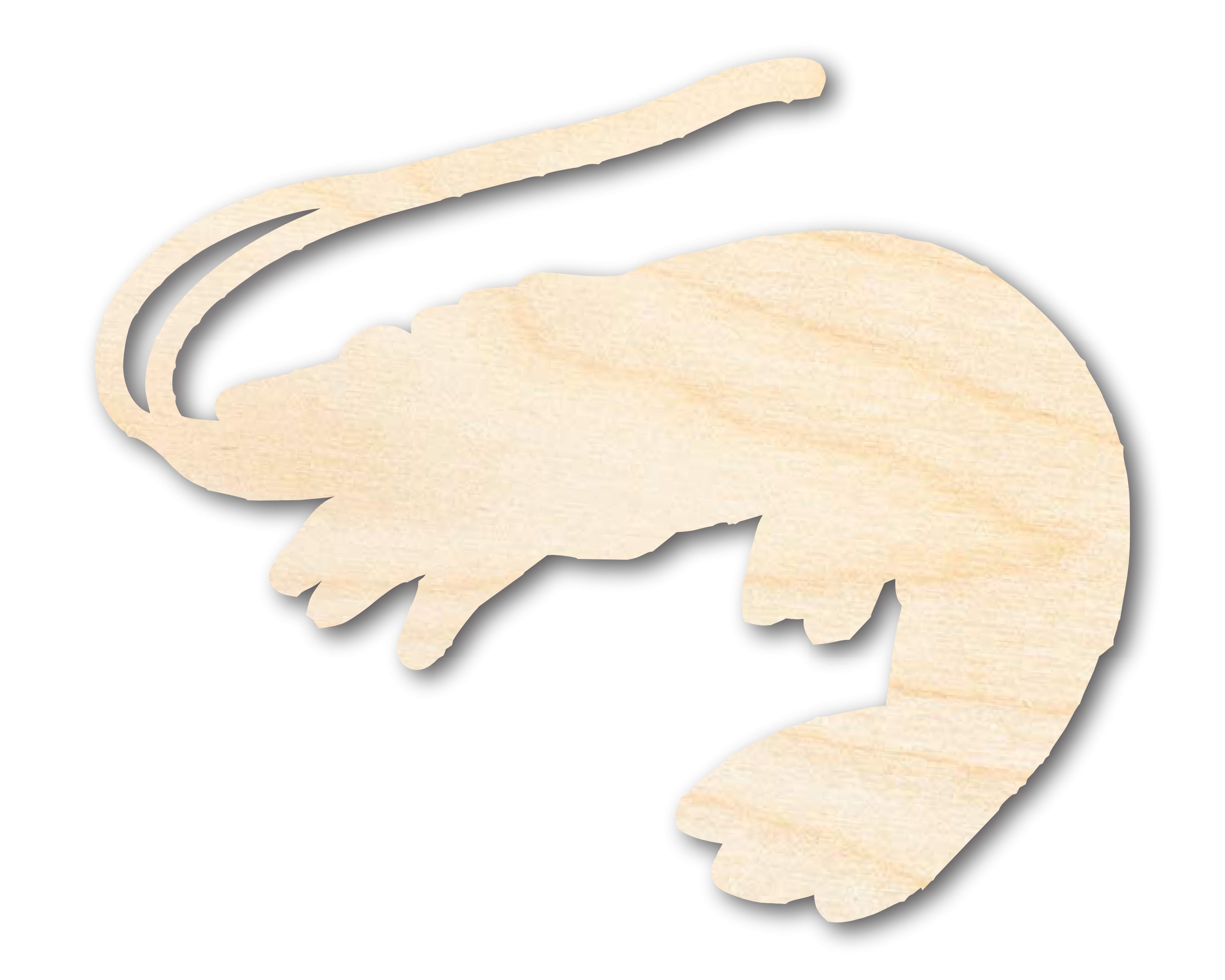Unfinished Baltic Birch Wood Shrimp Shape Cutouts for DIY Crafts | Up to 46 Inches | Ideal for Multiple Crafting Projects