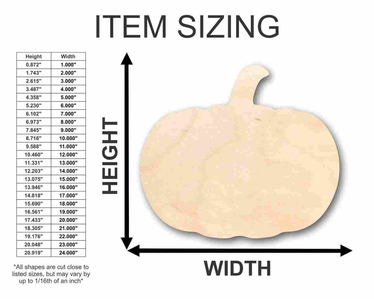 DIY Unfinished Wood Pumpkin Shapes for Fall and Halloween, up to 46